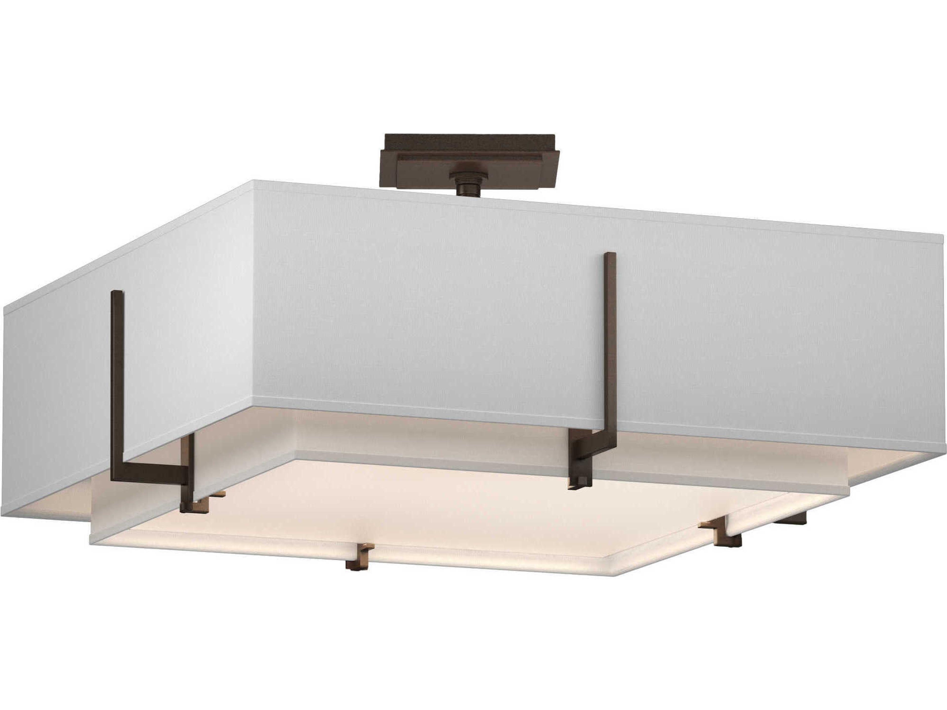 Hubbardton Forge Exos 4-Light Glass Tiered Semi Flush Mount