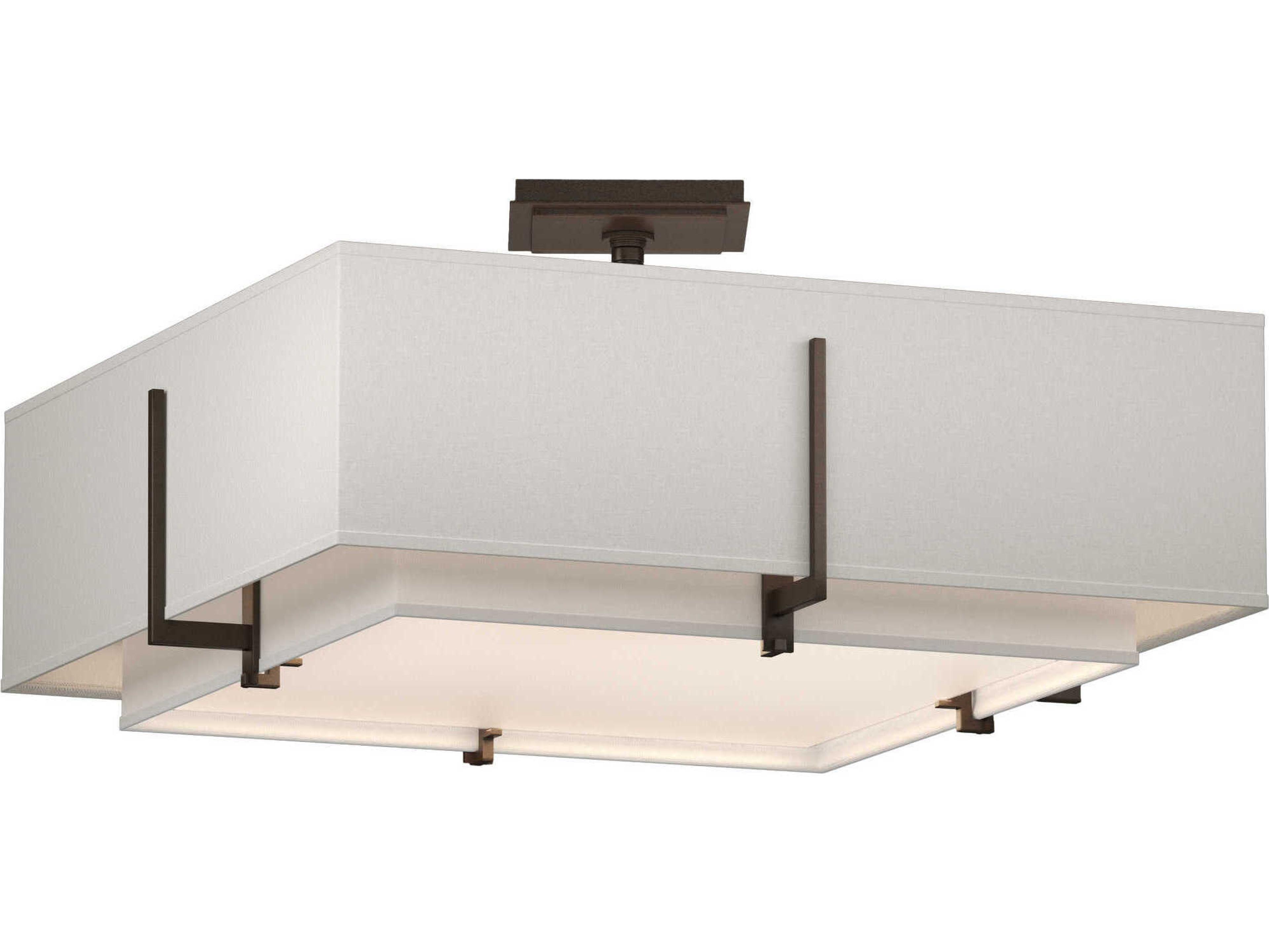 Hubbardton Forge Exos 4-Light Glass Tiered Semi Flush Mount