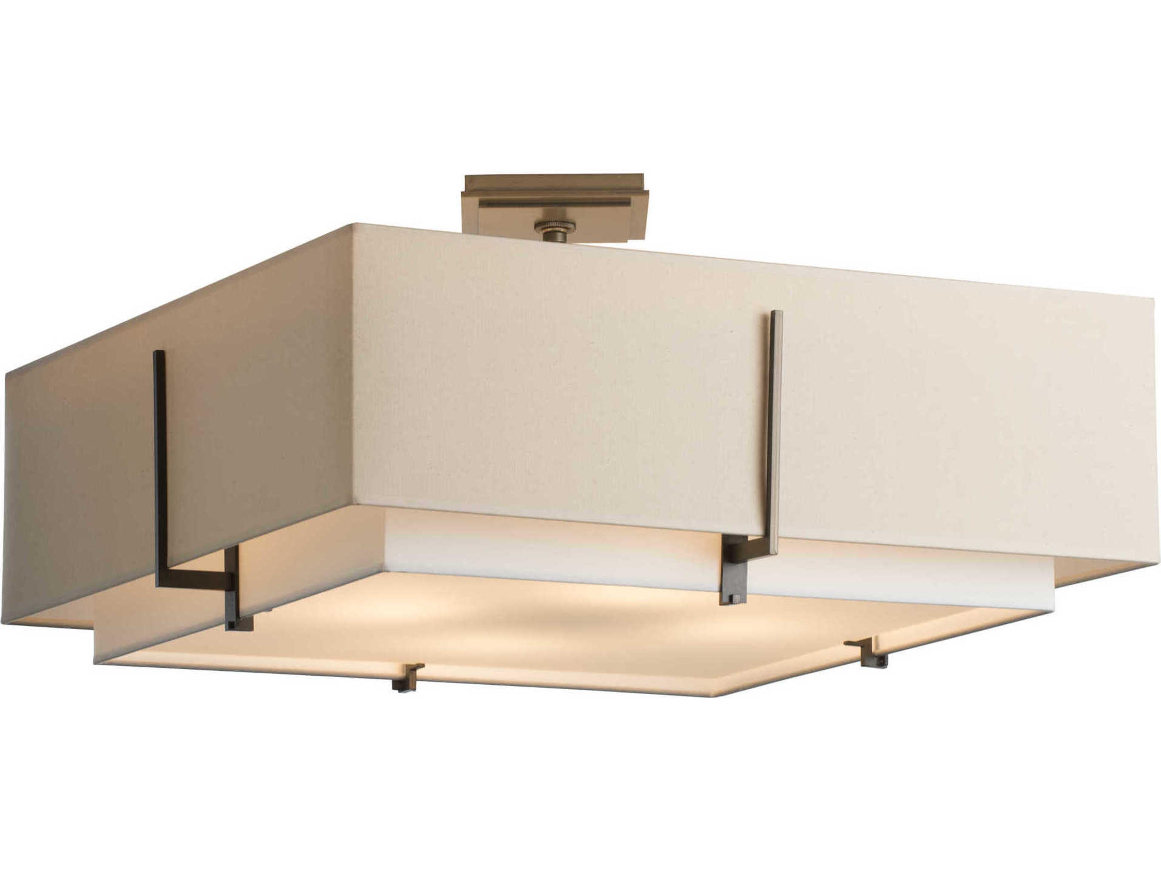 Hubbardton Forge Exos 4-Light Glass Tiered Semi Flush Mount