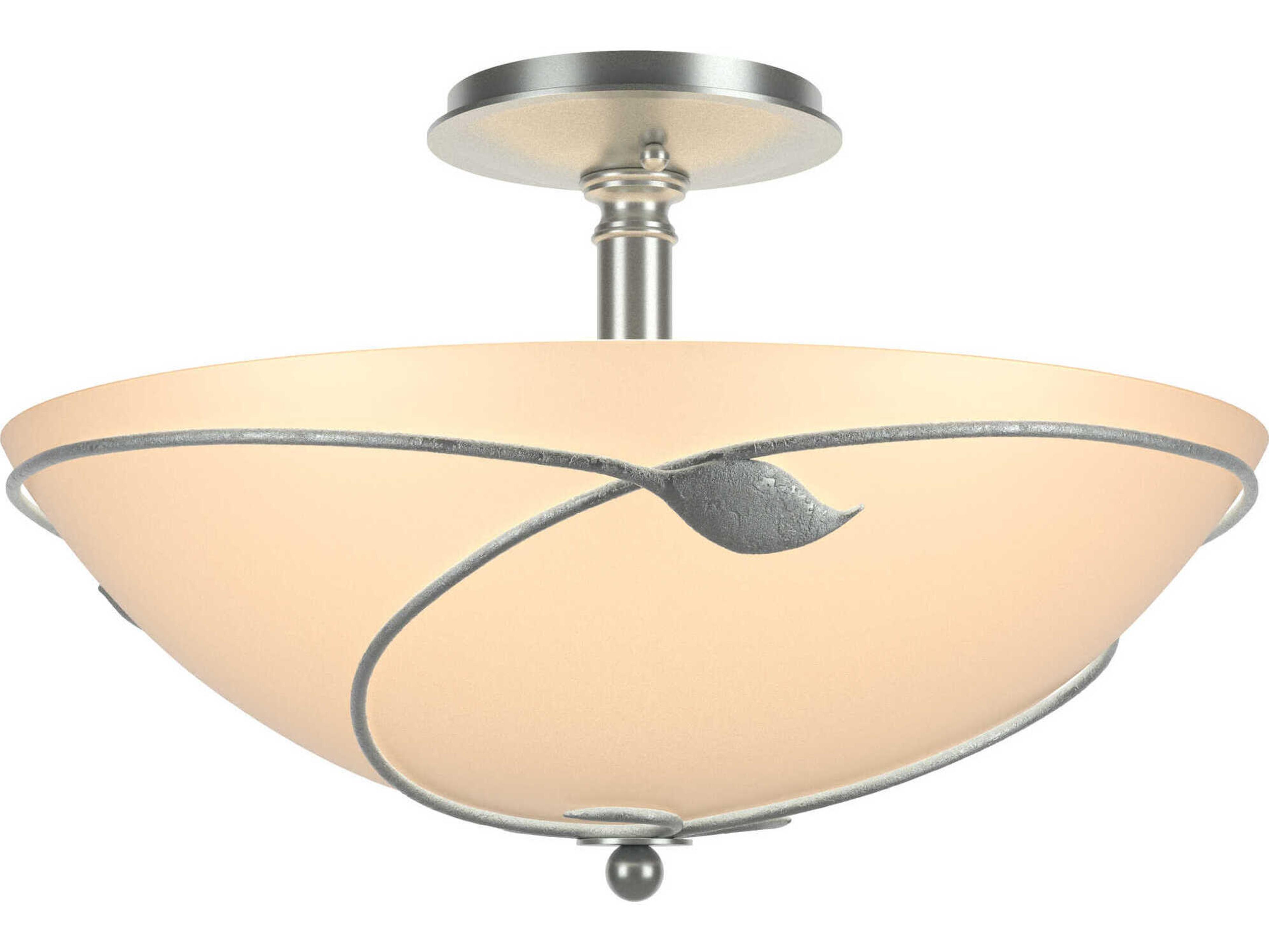 Hubbardton Forge Leaf 3-Light Glass Bowl Semi Flush Mount