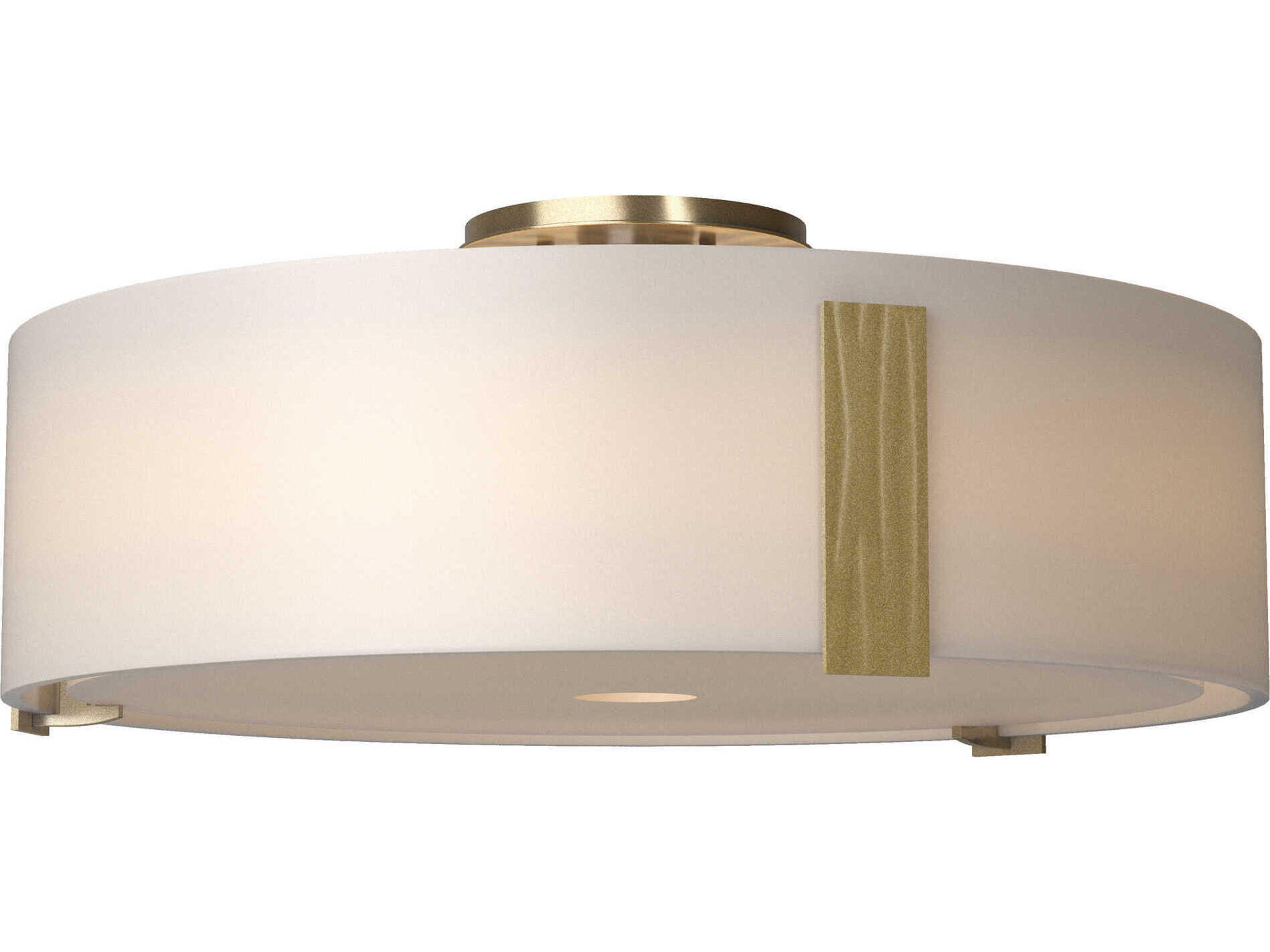 Hubbardton Forge Impressions 3-Light Glass Drum Semi Flush Mount