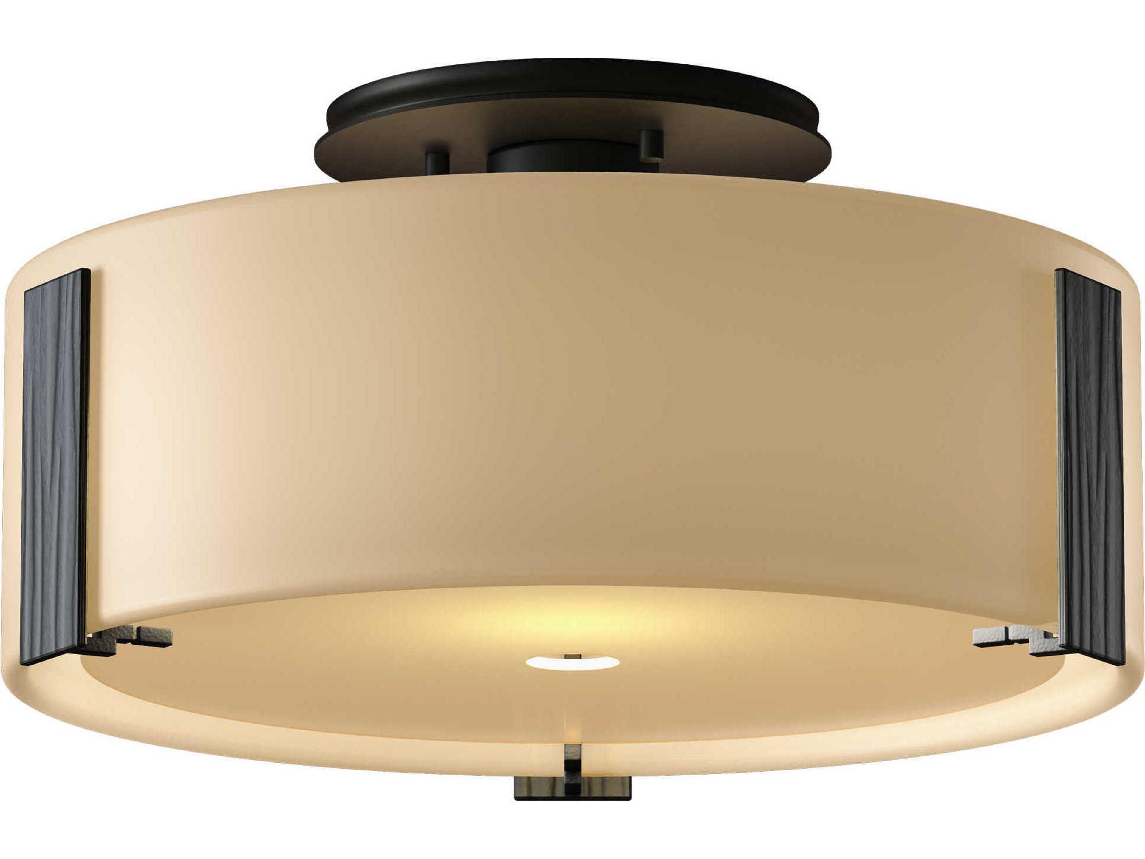 Hubbardton Forge Impressions 1-Light Glass Drum Semi Flush Mount
