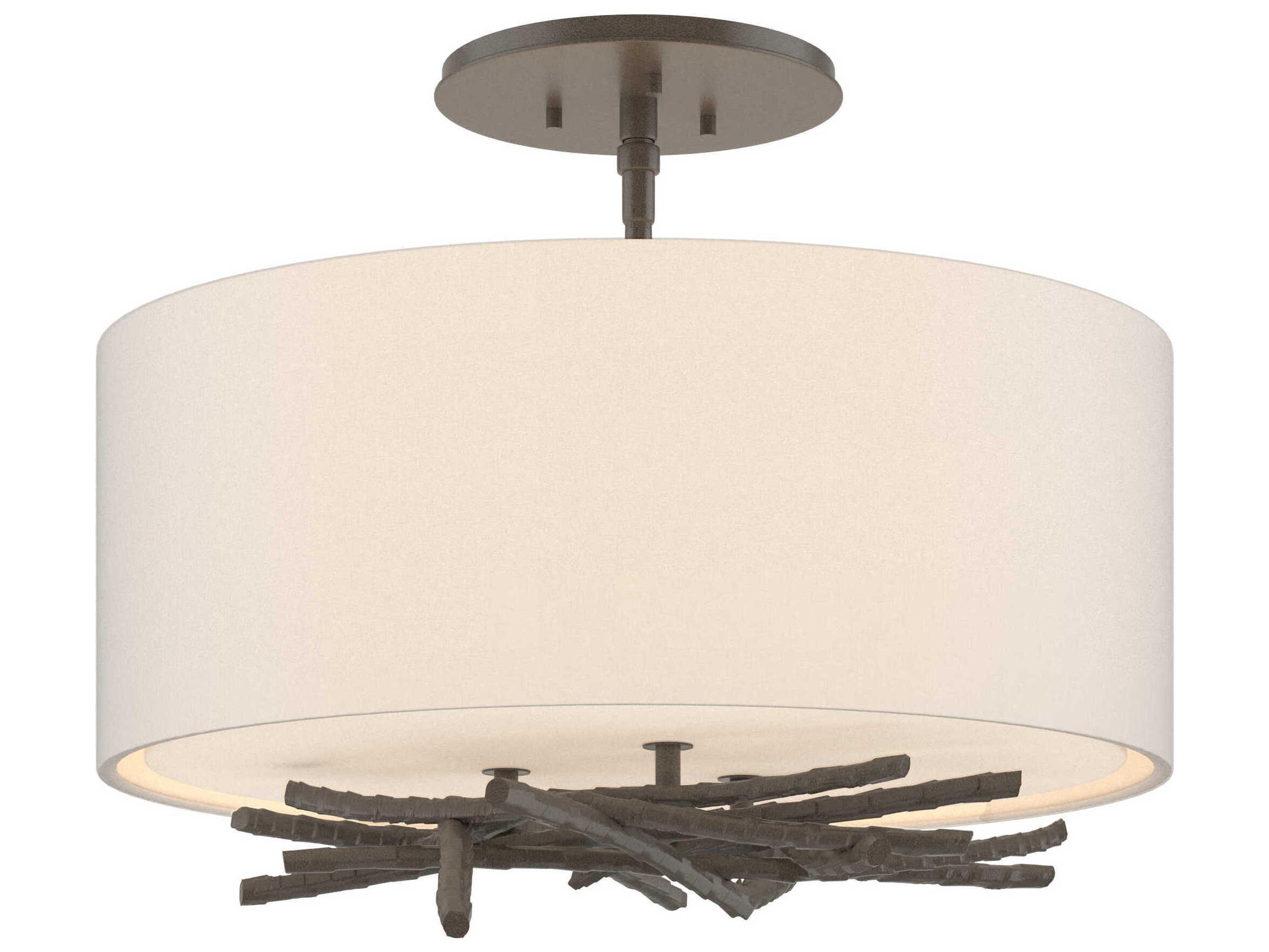 Brindille Semi-Flush Mount Ceiling Light Forged Steel