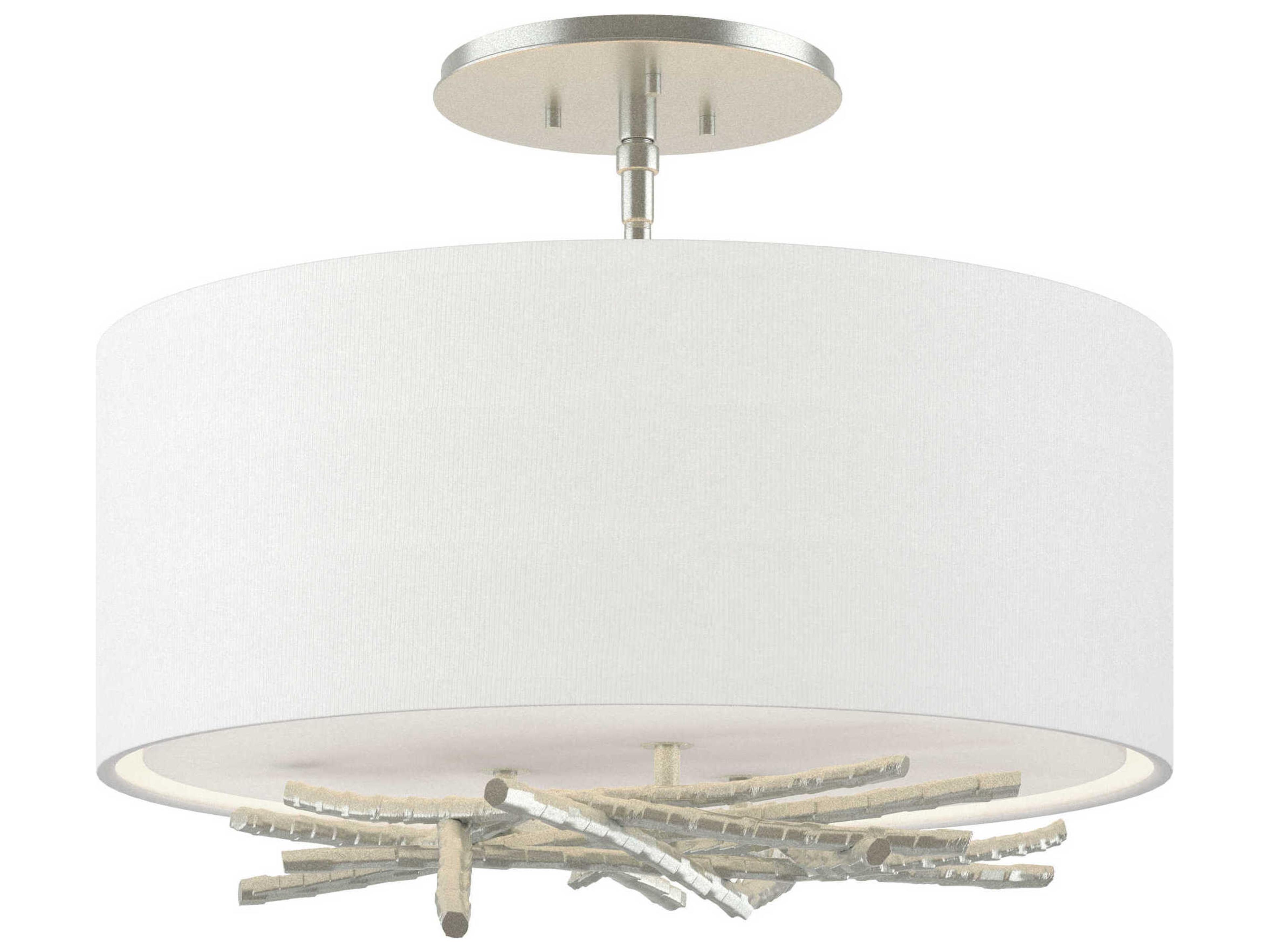 Hubbardton Forge Brindille 3-Light Steel Drum Semi Flush Mount