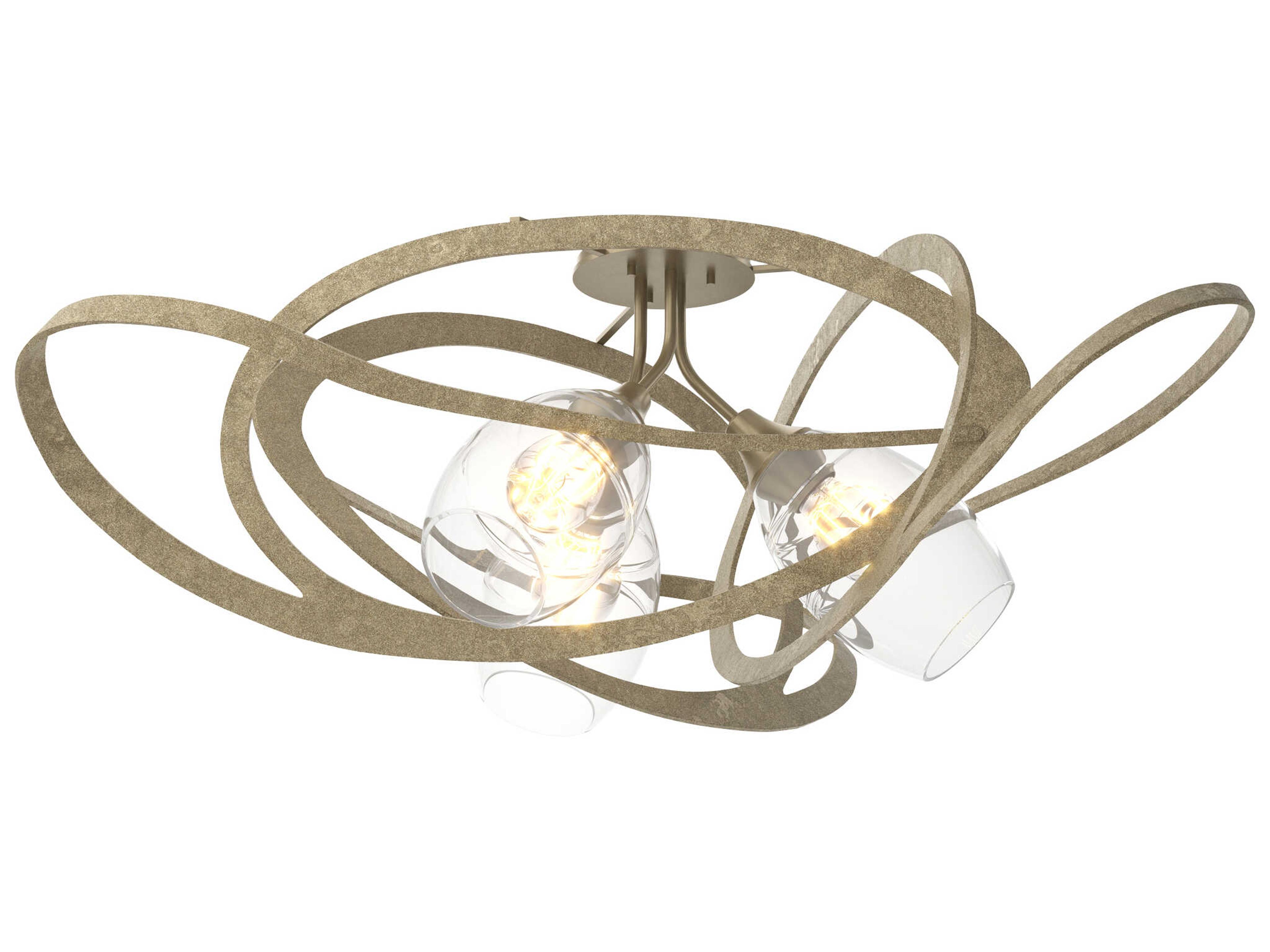 Hubbardton Forge Nest 3-Light Glass Semi Flush Mount