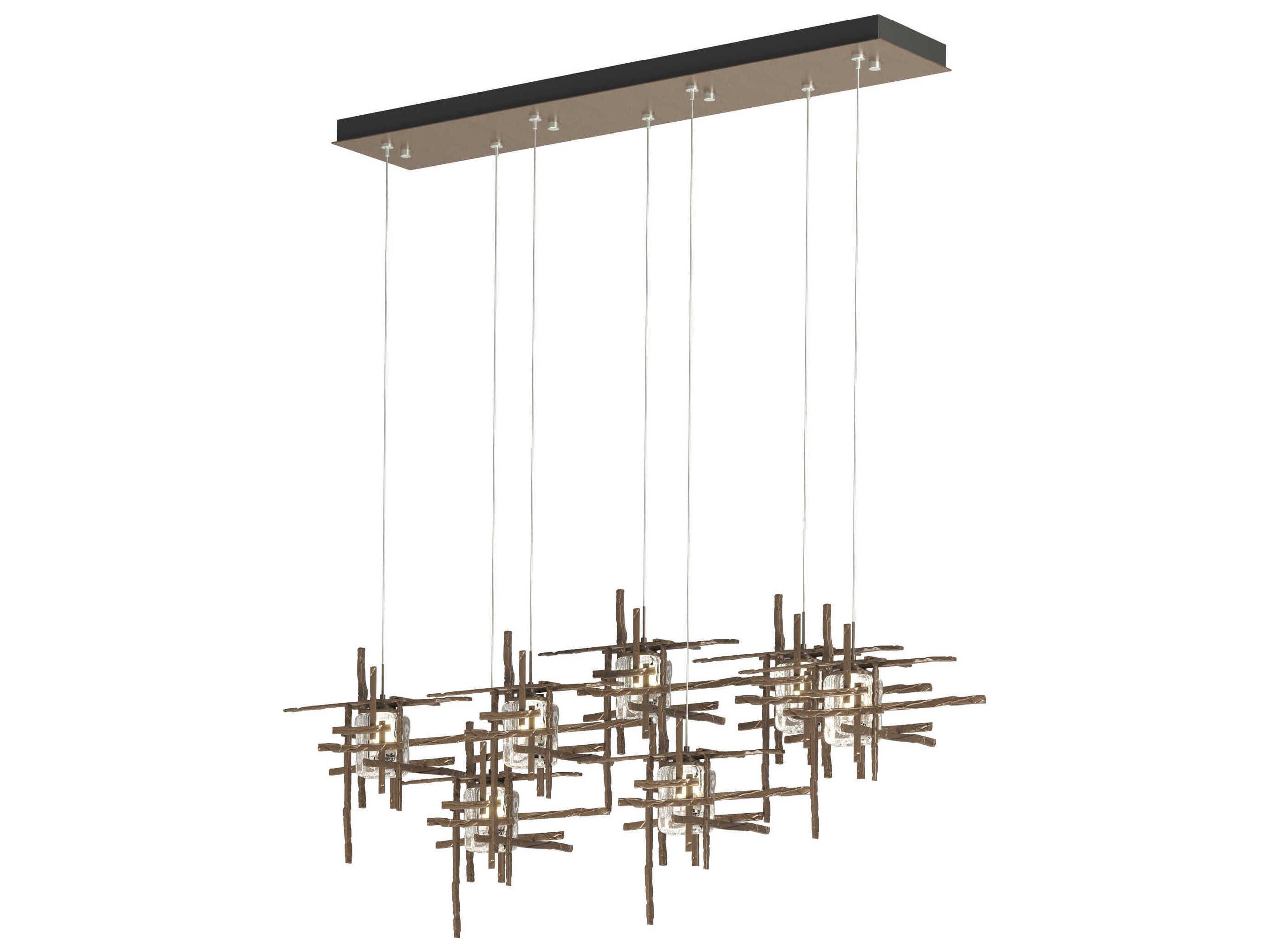 Tura 7-Light Pendant with Seeded Glass