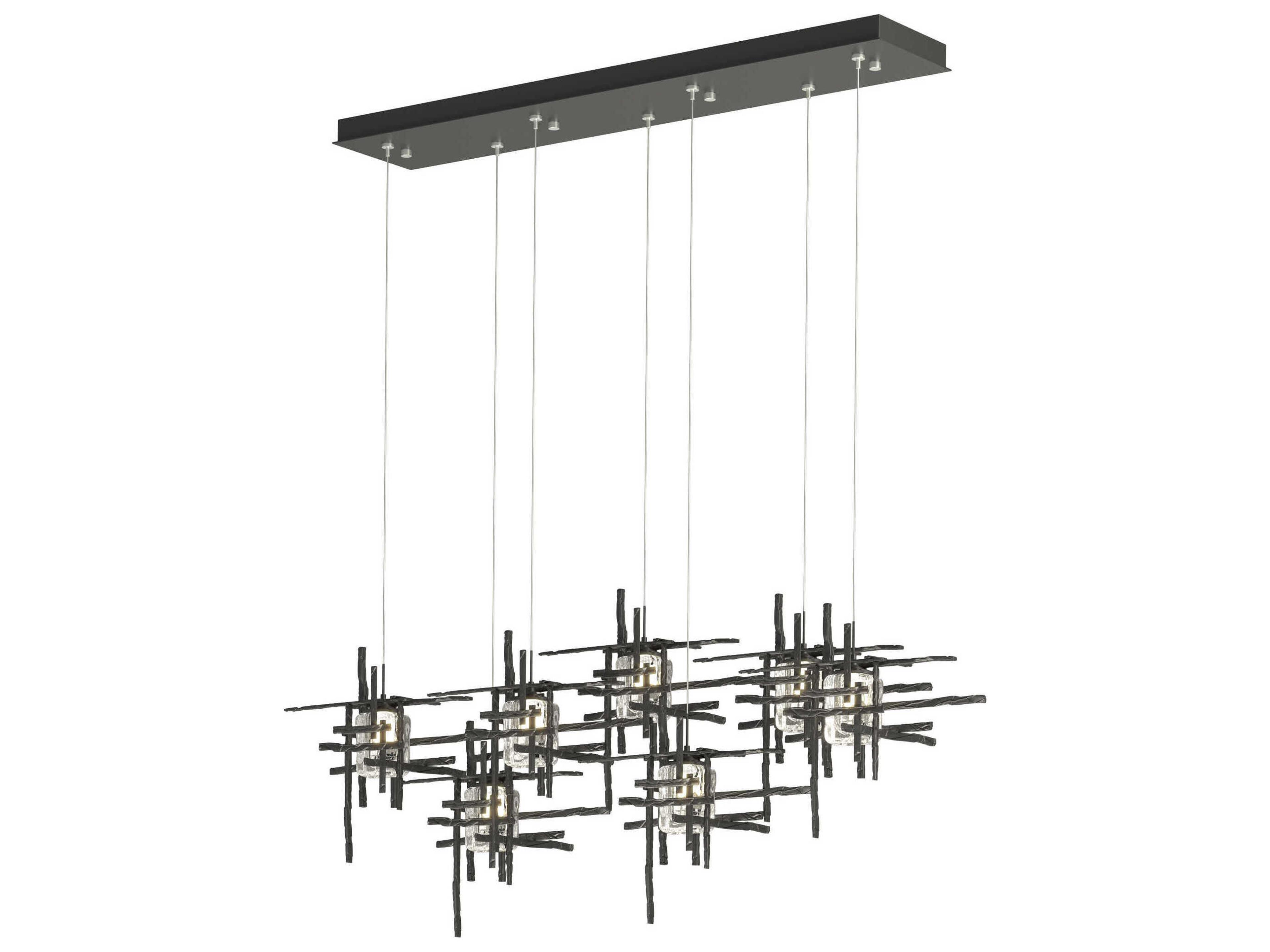Hubbardton Forge Tura 7-Light Glass Linear Island Pendant
