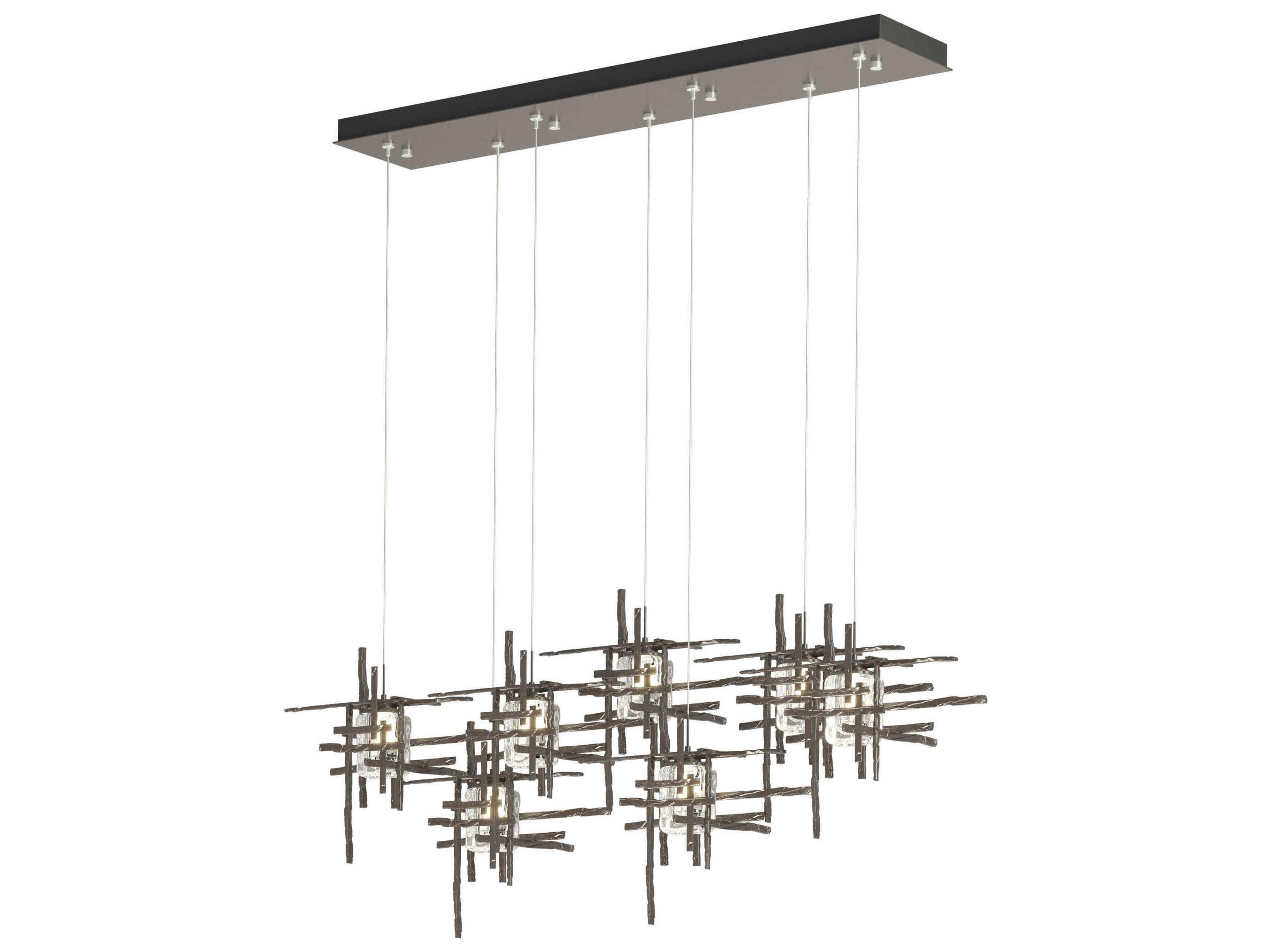 Hubbardton Forge Tura 7-Light Glass Linear Island Pendant