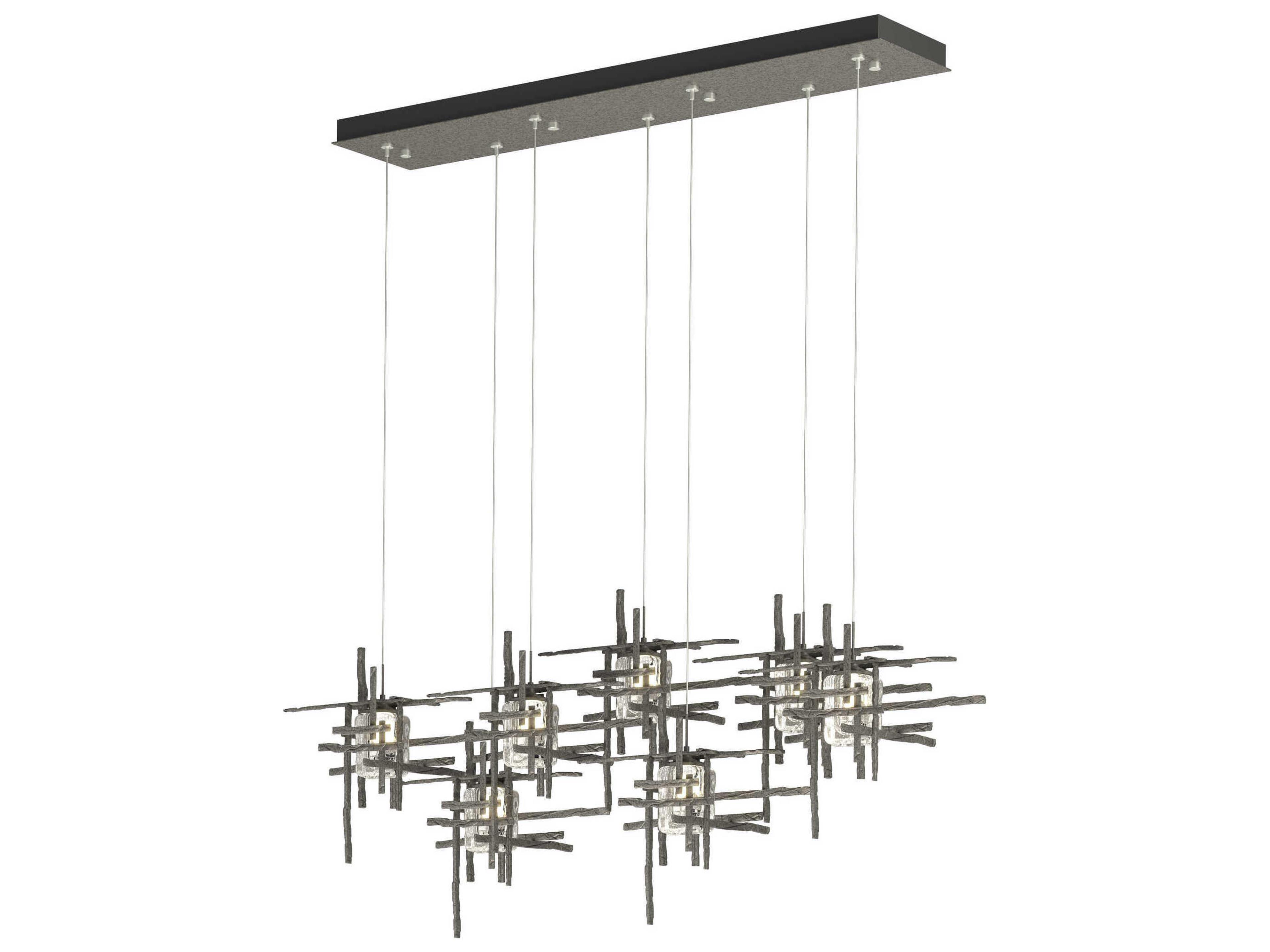 Hubbardton Forge Tura 7-Light Glass Linear Island Pendant
