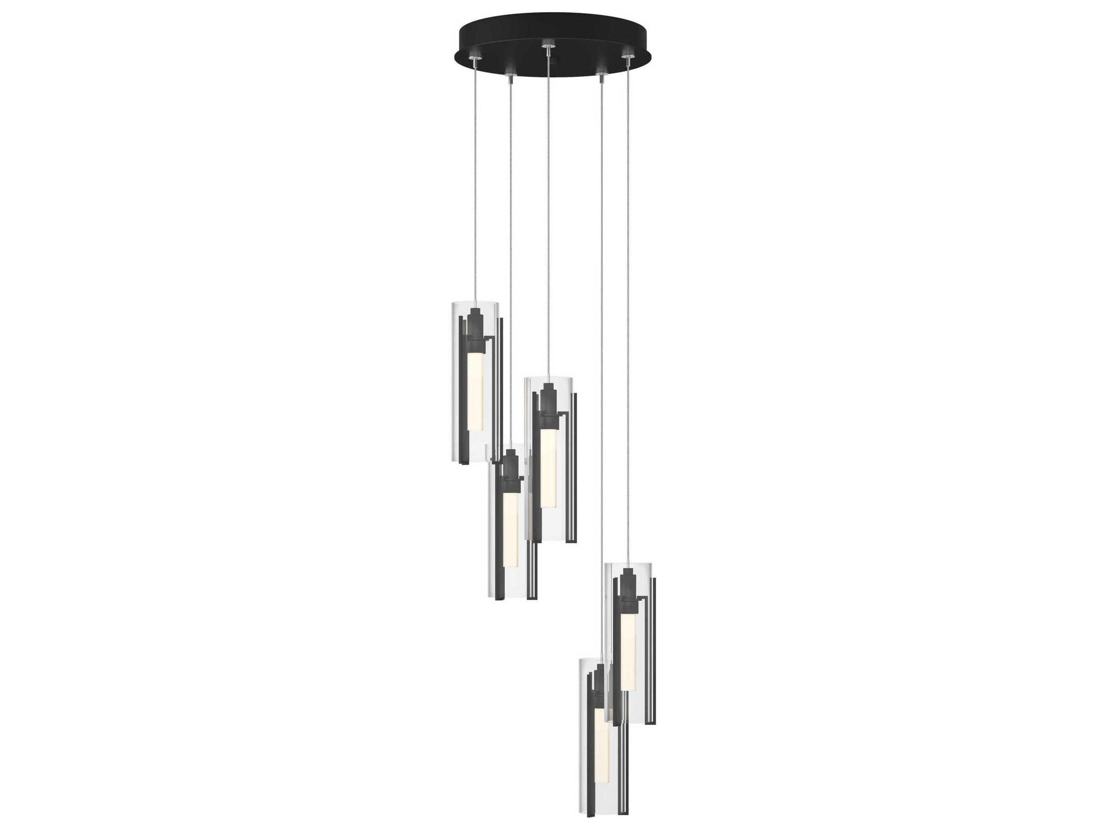 Hubbardton Forge Exos 5-Light Glass LED Cylinder Pendant