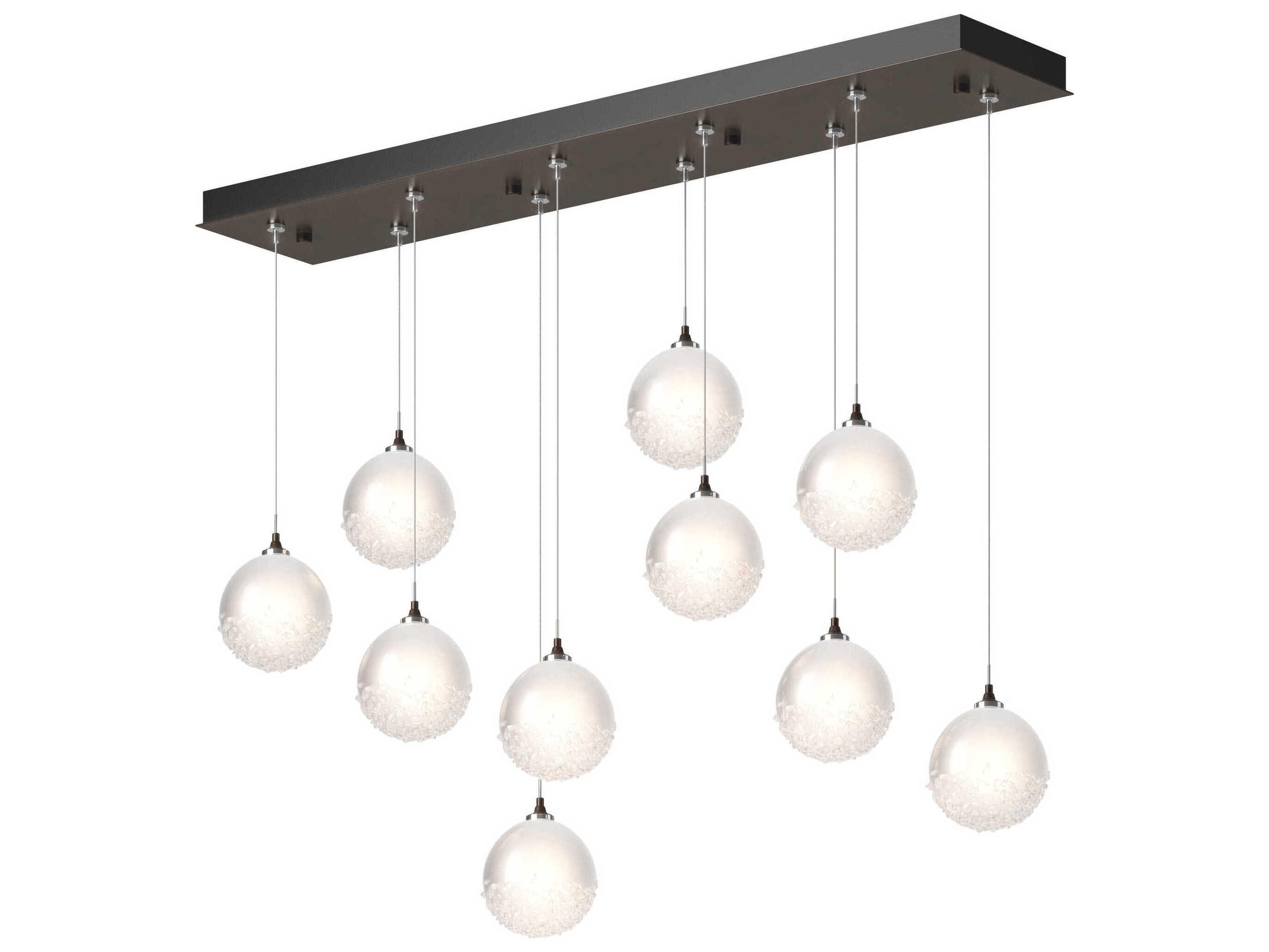 Hubbardton Forge Fritz 10-Light Glass LED Globe Linear Island Pendant