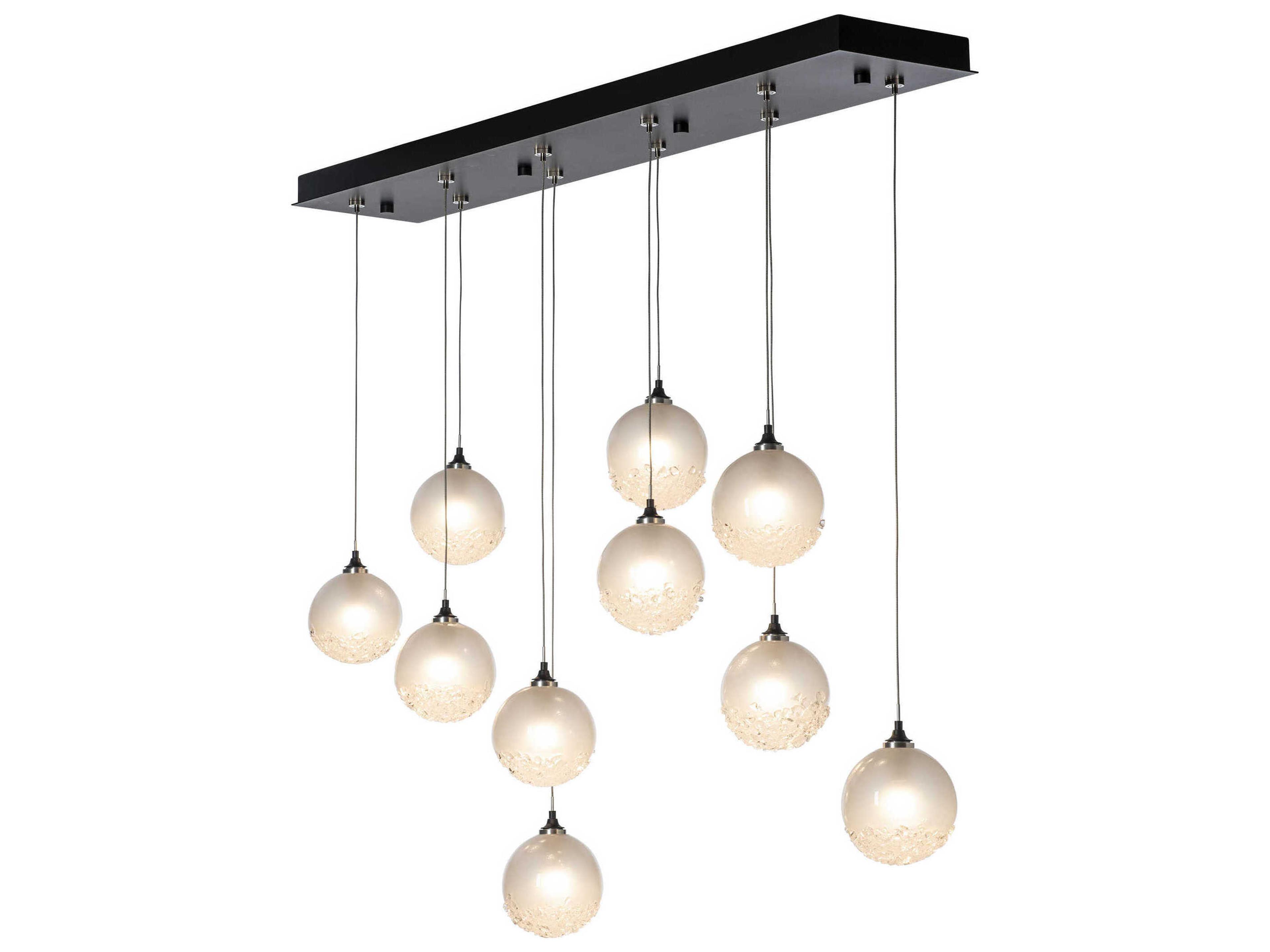 Hubbardton Forge Fritz 10-Light Glass LED Globe Linear Island Pendant