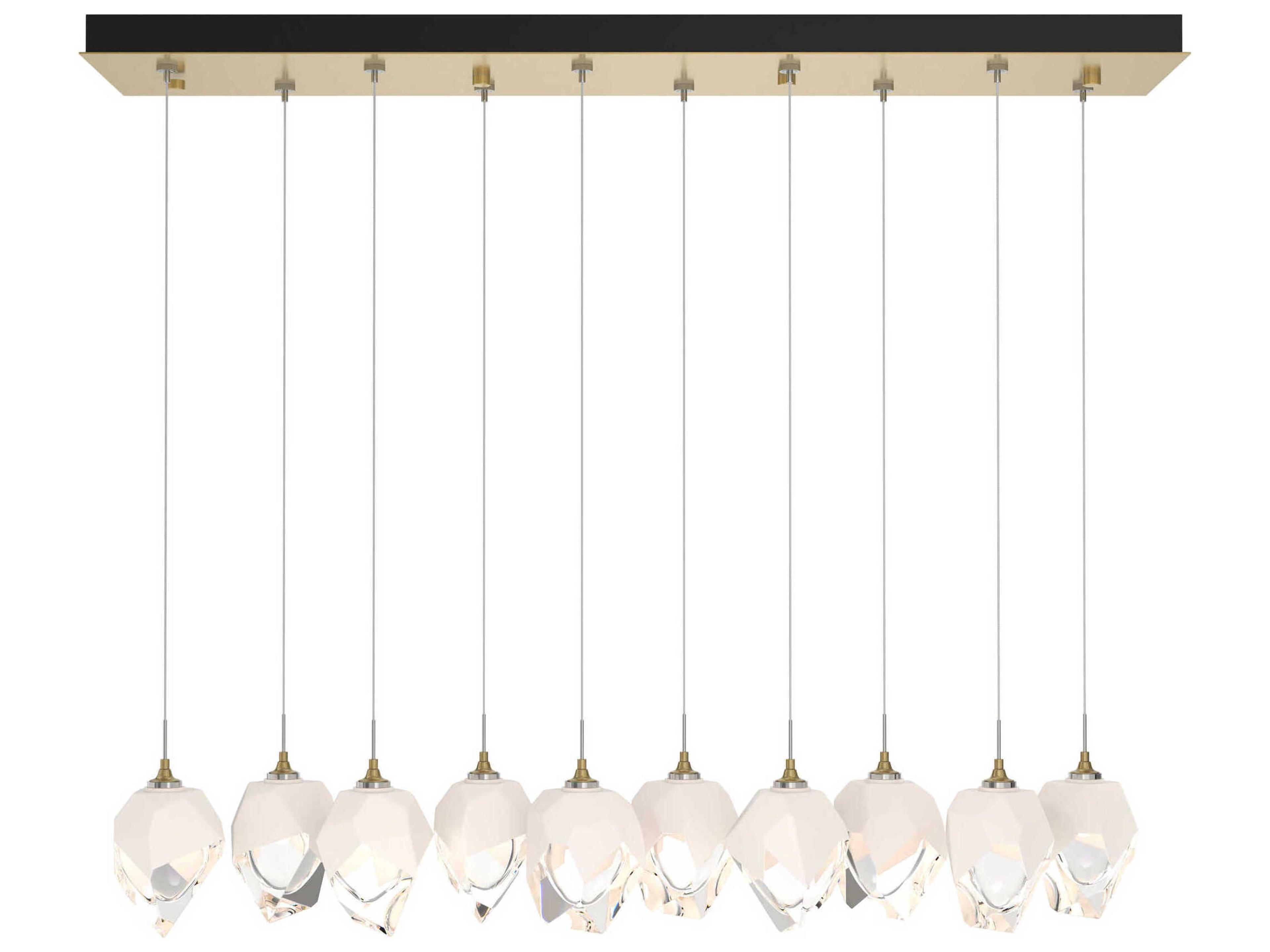 Hubbardton Forge Chrysalis 10-Light Crystal Glass Linear Island Pendant