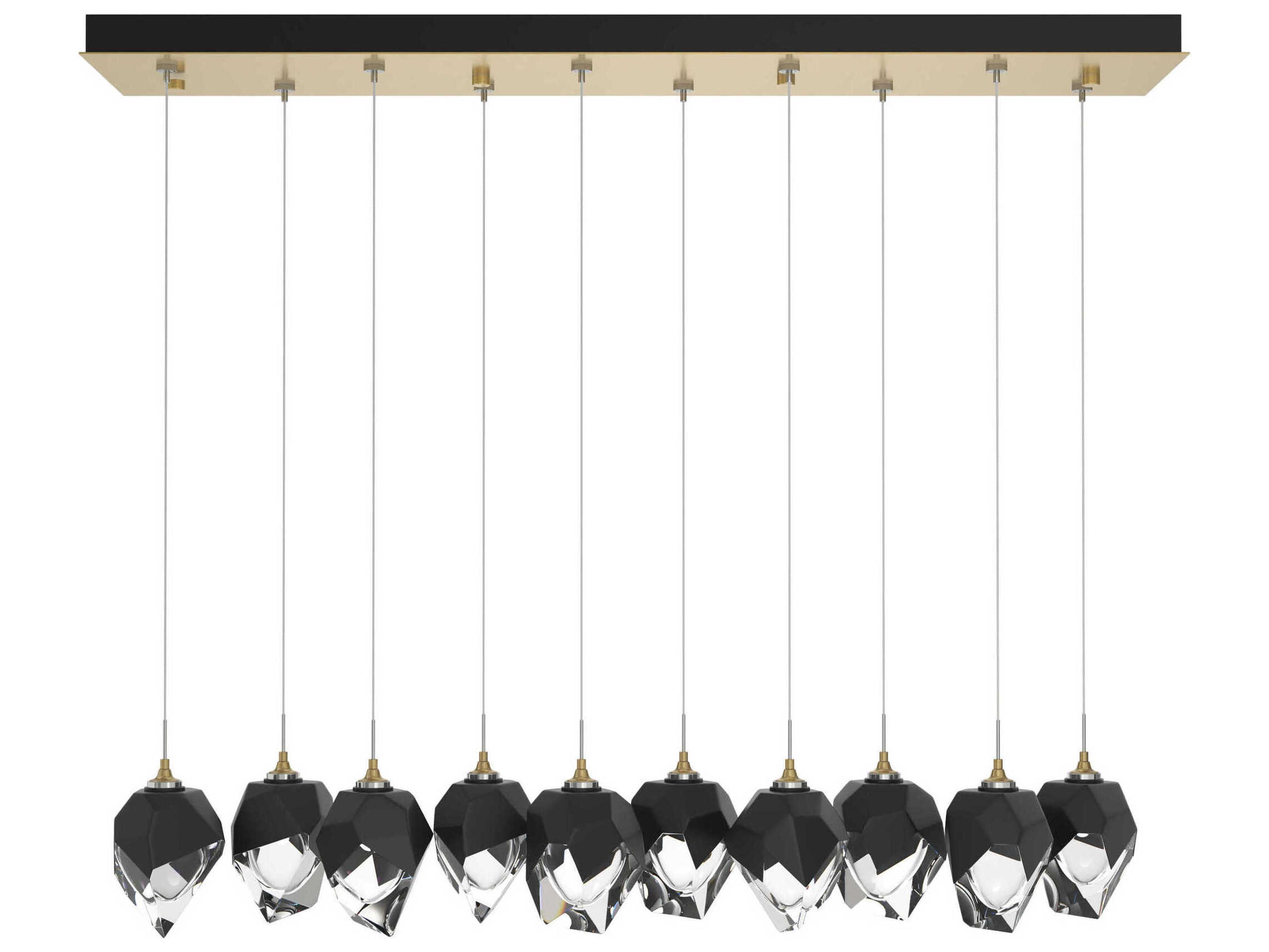 Hubbardton Forge Chrysalis 10-Light Crystal Glass Linear Island Pendant
