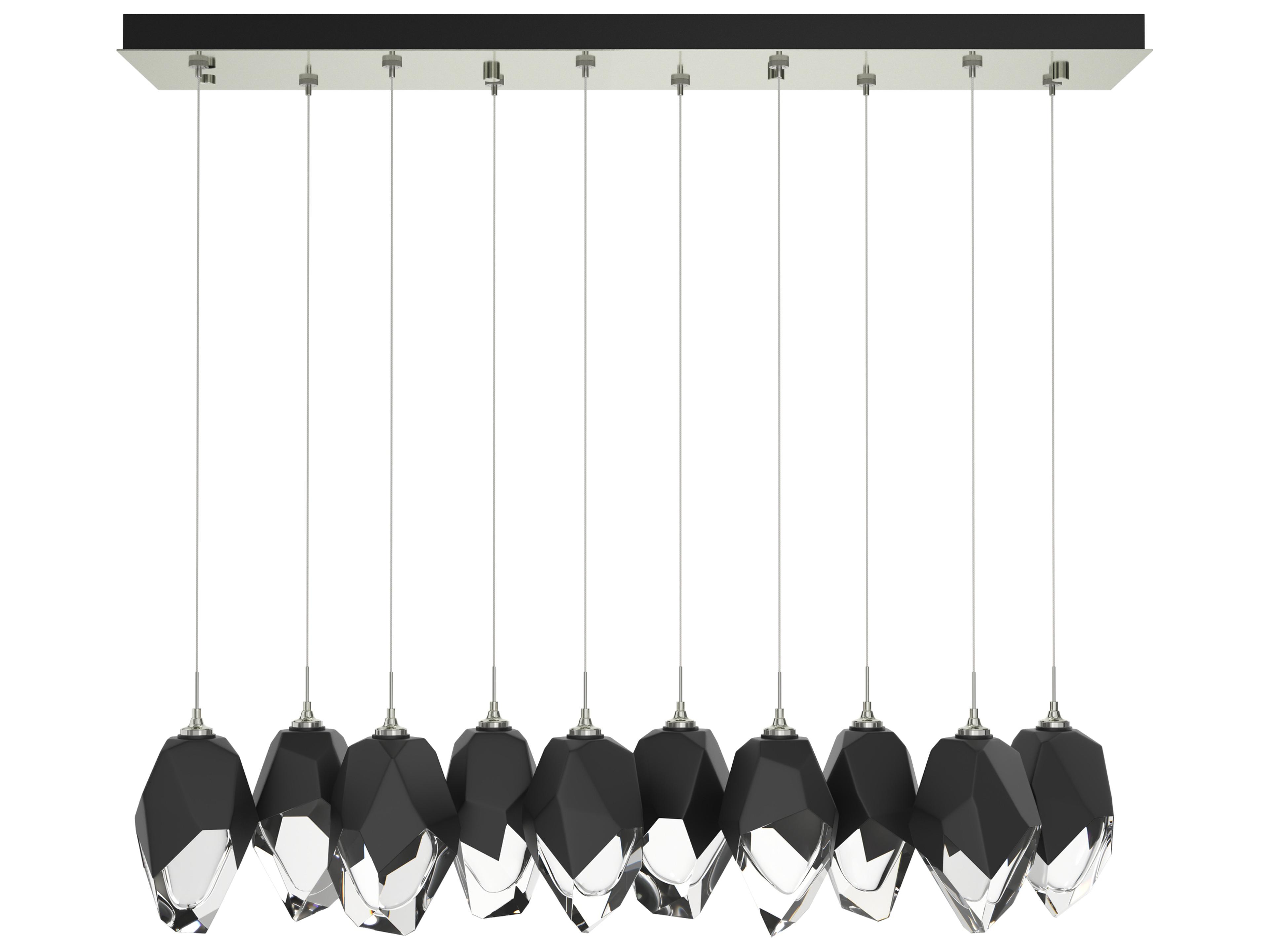 Hubbardton Forge Chrysalis 10-Light Crystal Glass Linear Island Pendant