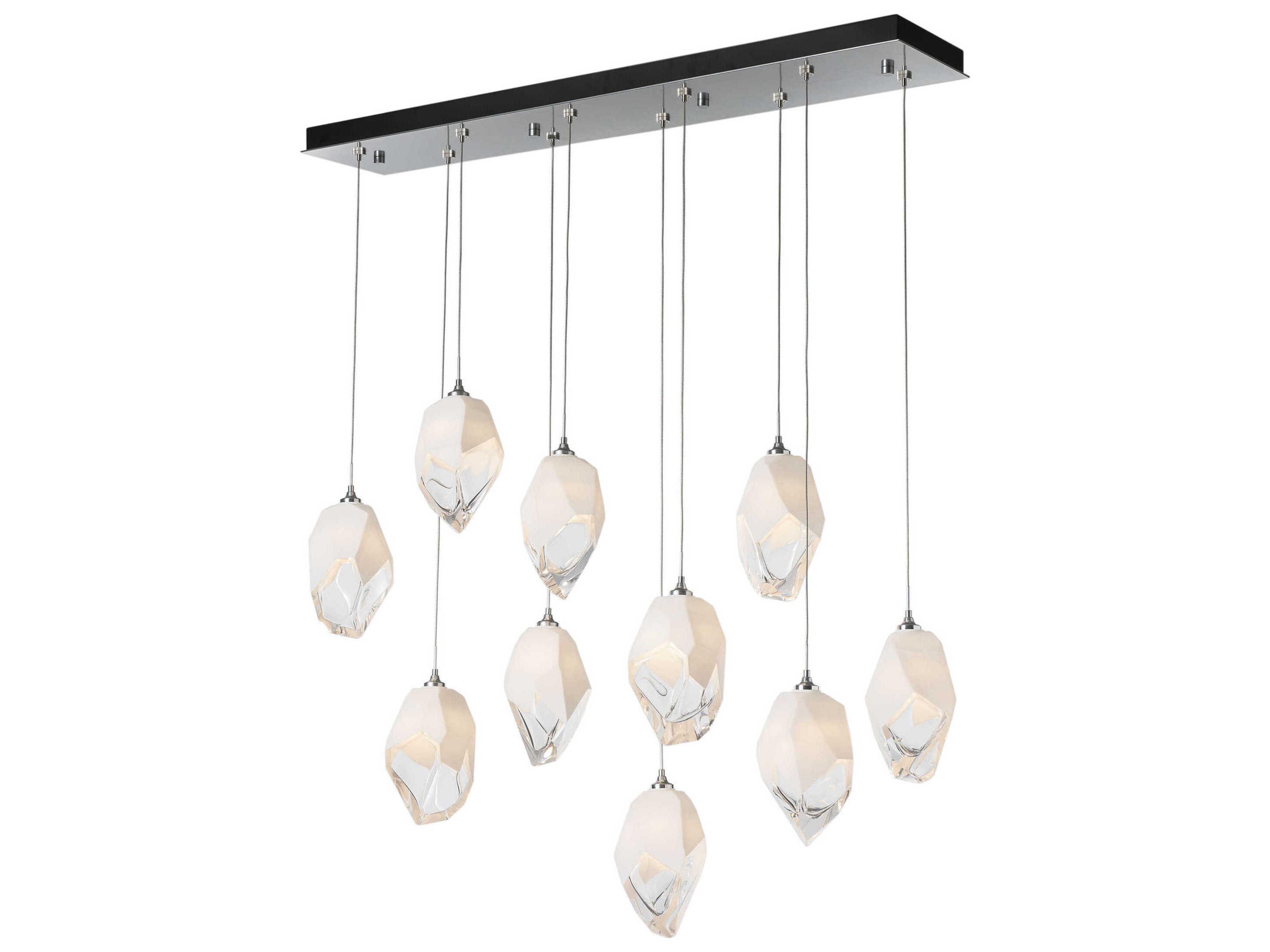 Hubbardton Forge Chrysalis 10-Light Crystal Glass Linear Island Pendant