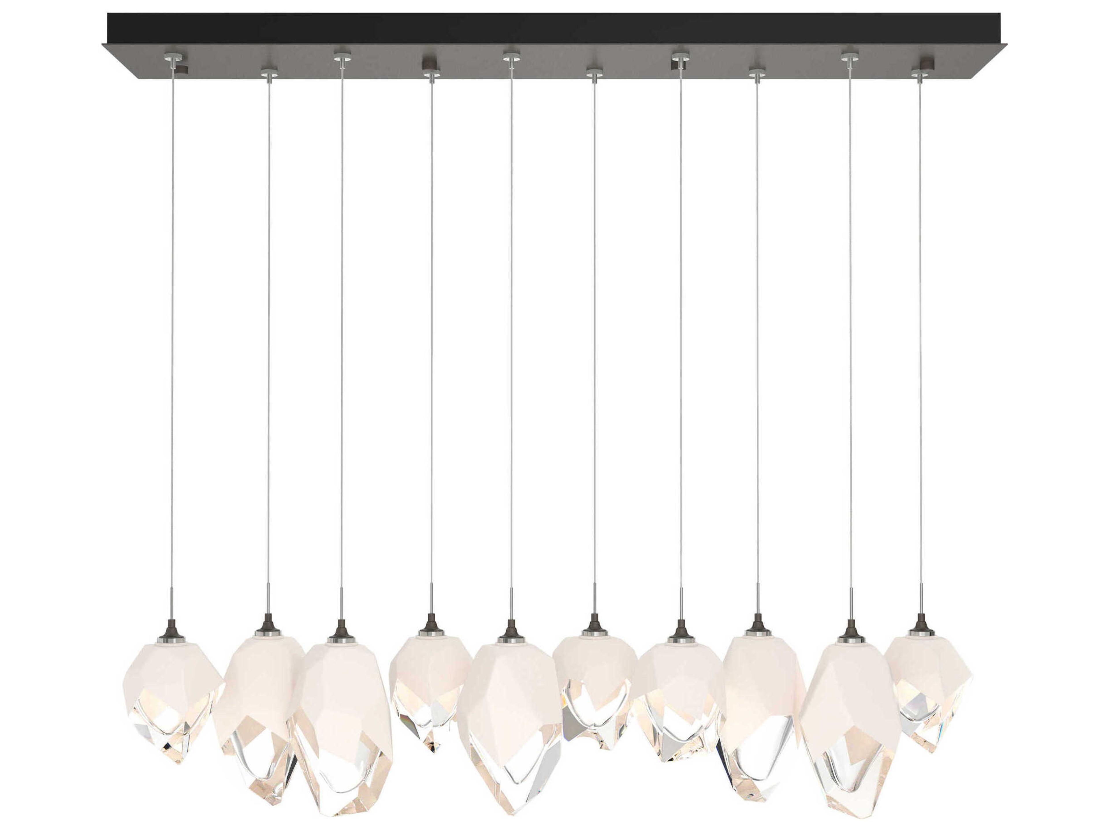 Hubbardton Forge Chrysalis 10-Light Crystal Glass Linear Island Pendant