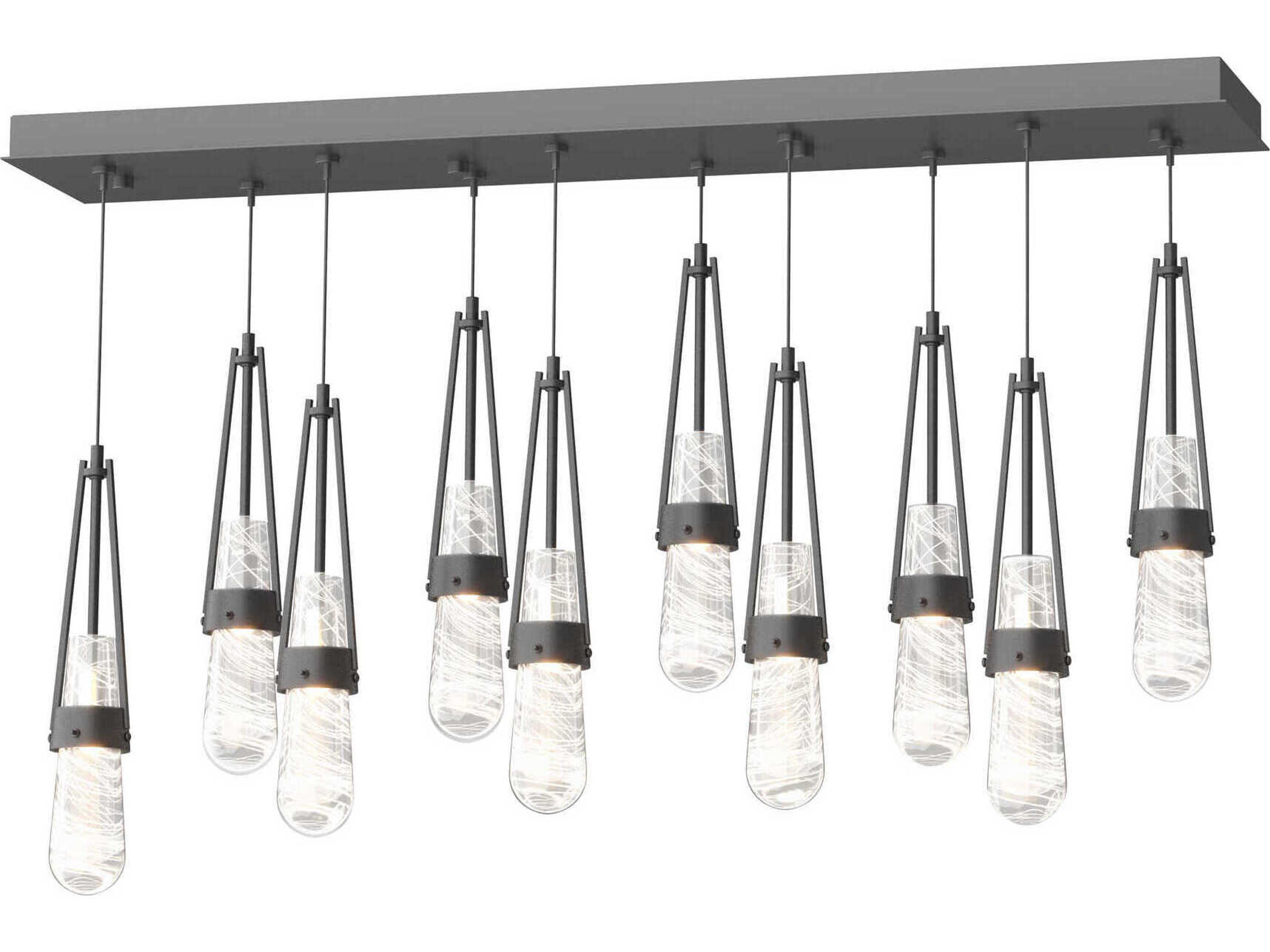Hubbardton Forge Link 10-Light Glass Linear Island Pendant