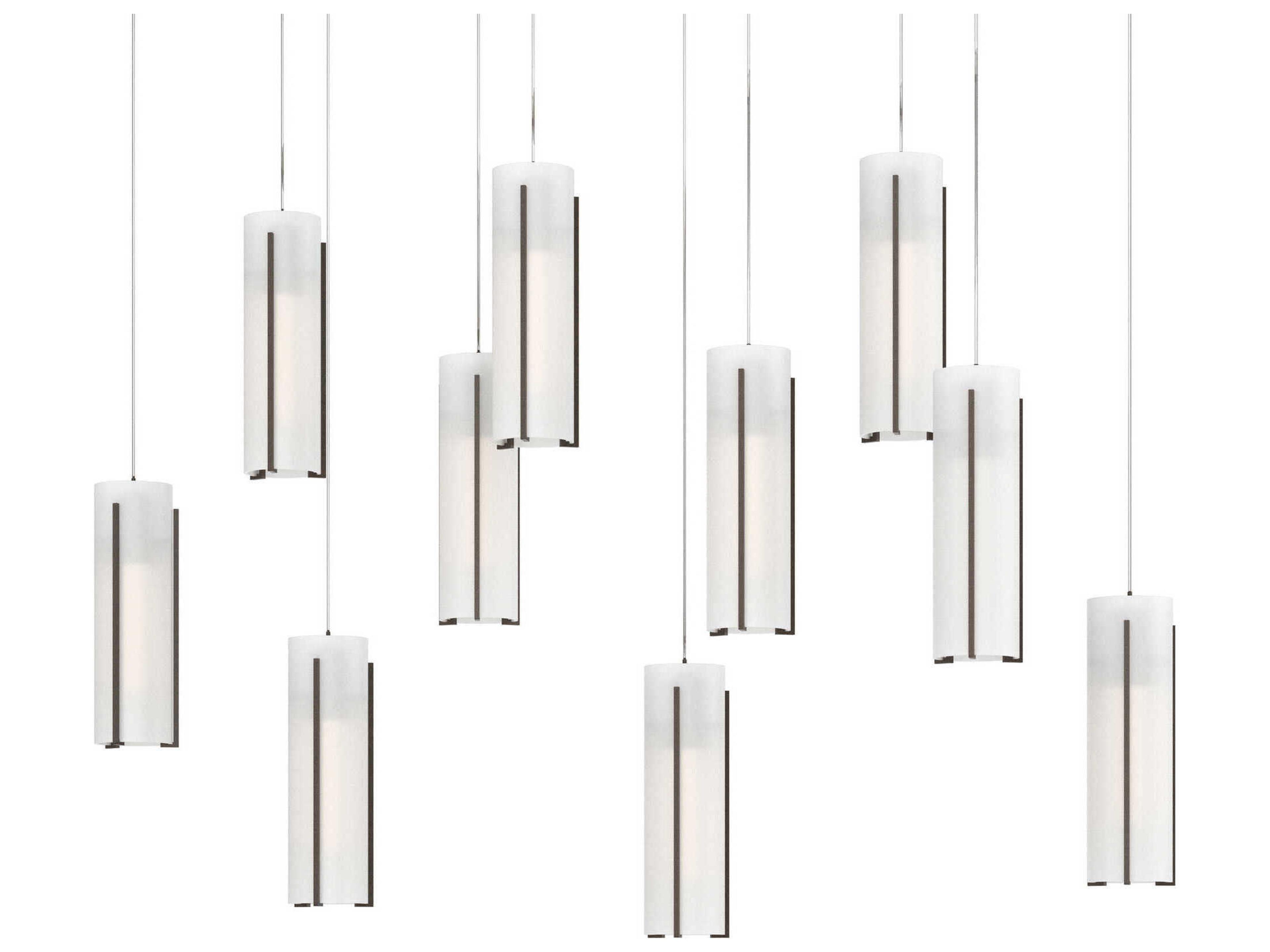 Hubbardton Forge Exos 10-Light Glass Cylinder Linear Island Pendant