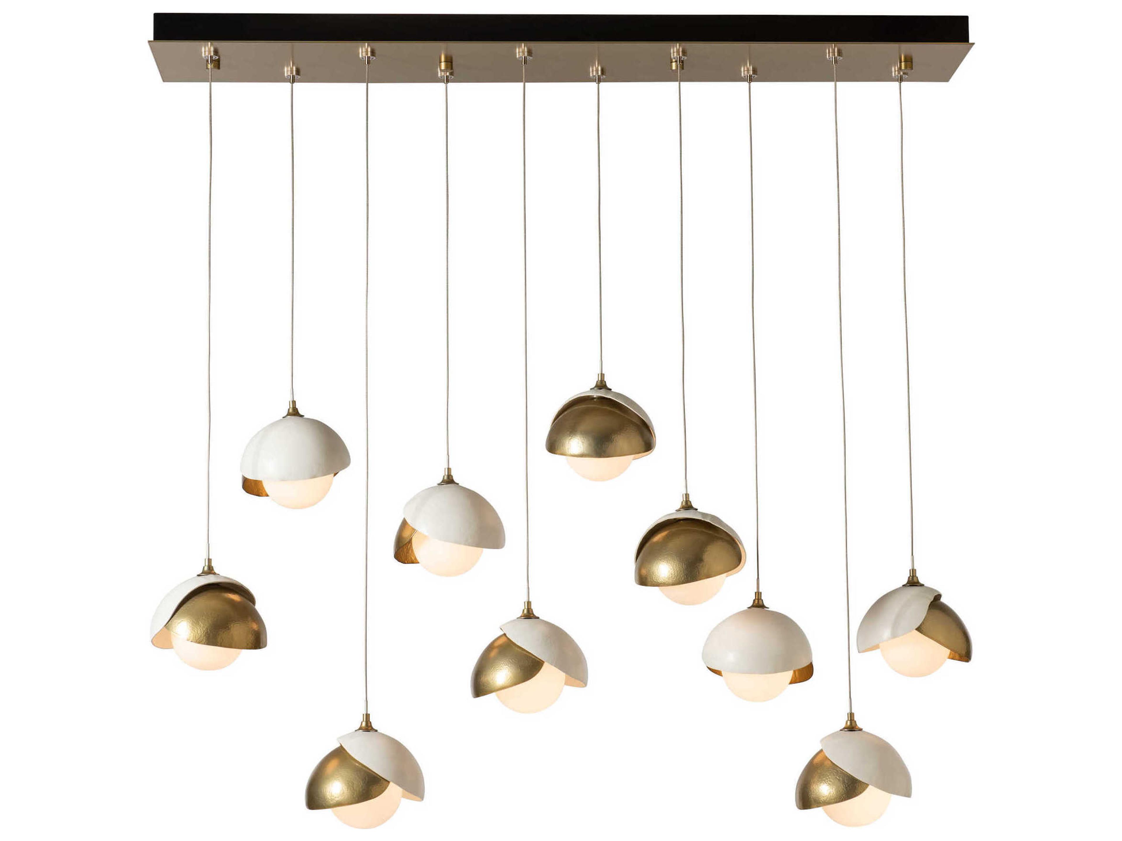 Brooklyn 10-Light Double Shade Pendant A Contemporary Fixture