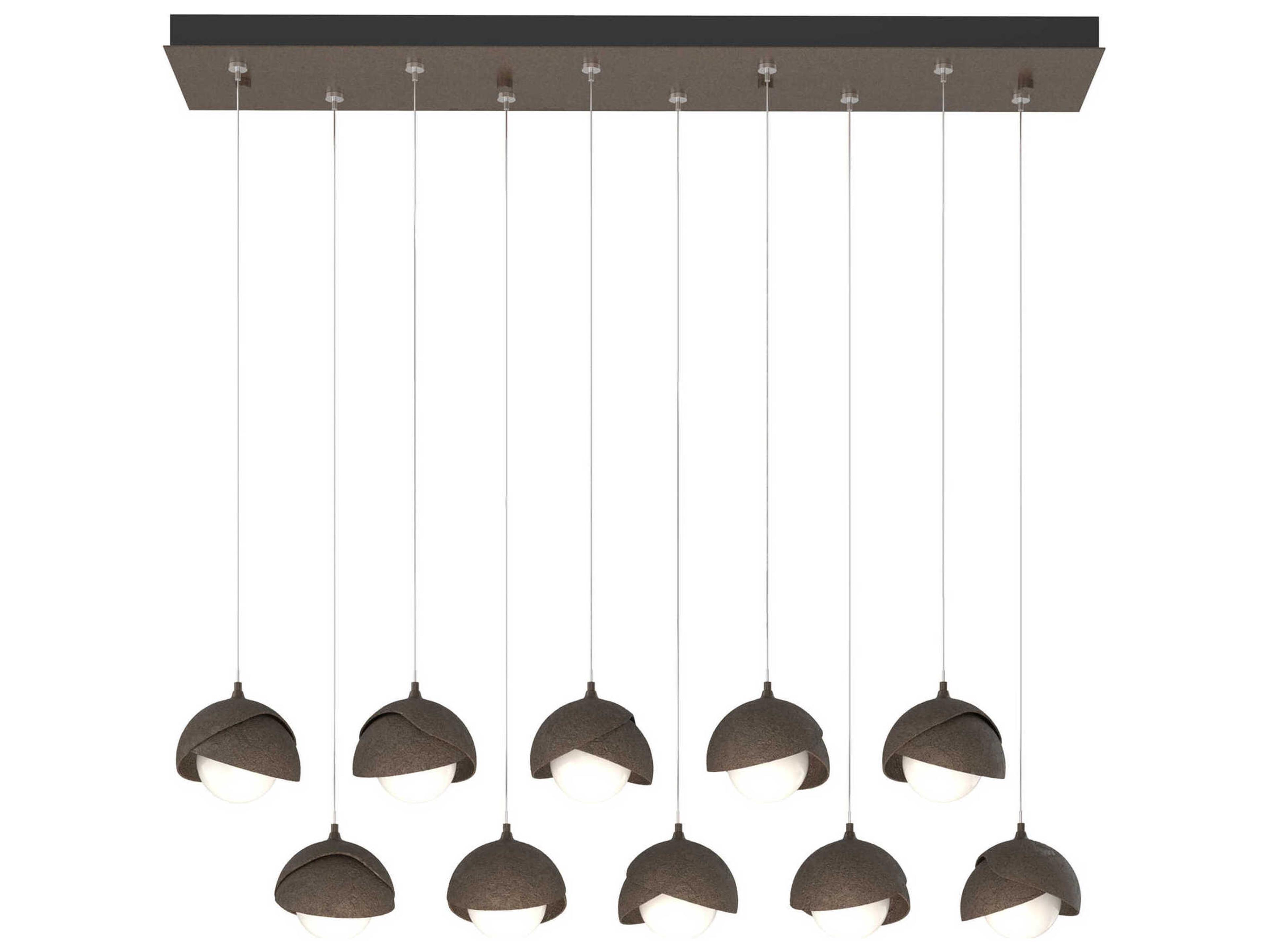 Hubbardton Forge Brooklyn 10-Light Glass Globe Linear Island Pendant