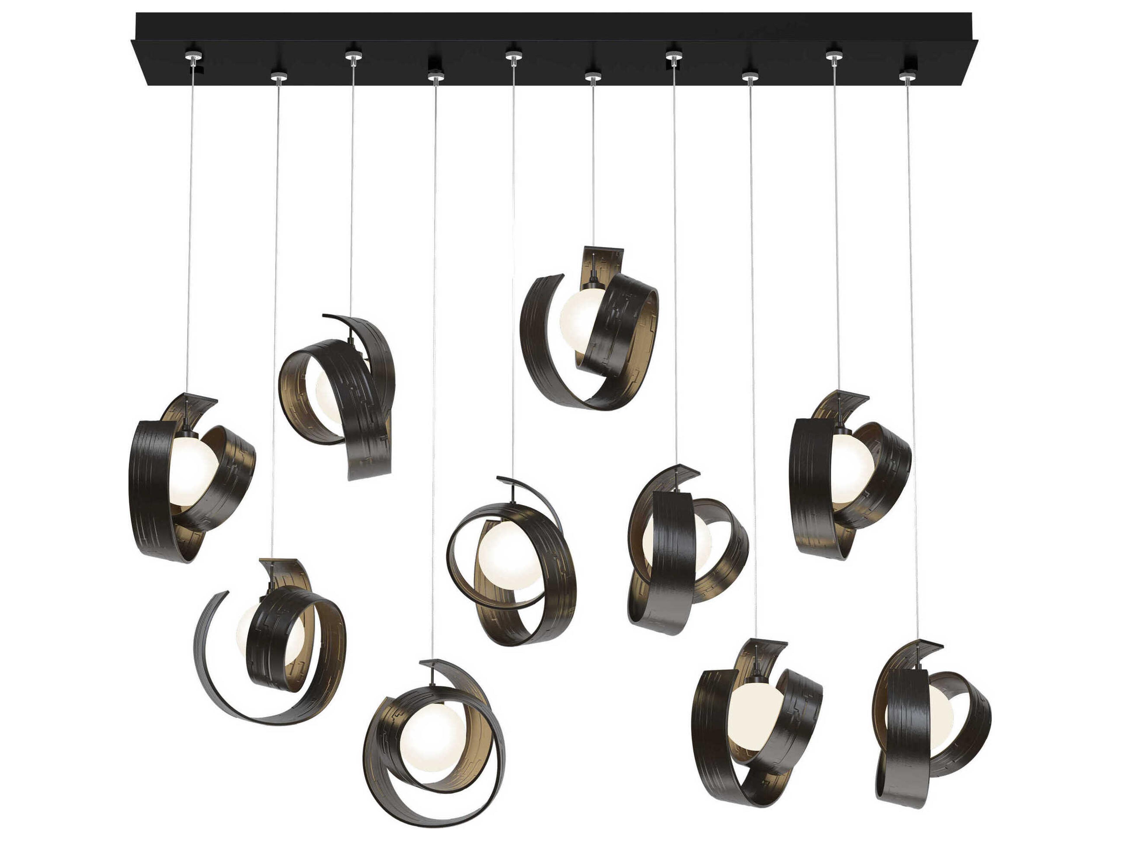 Hubbardton Forge Riza 10-Light Glass LED Linear Island Pendant