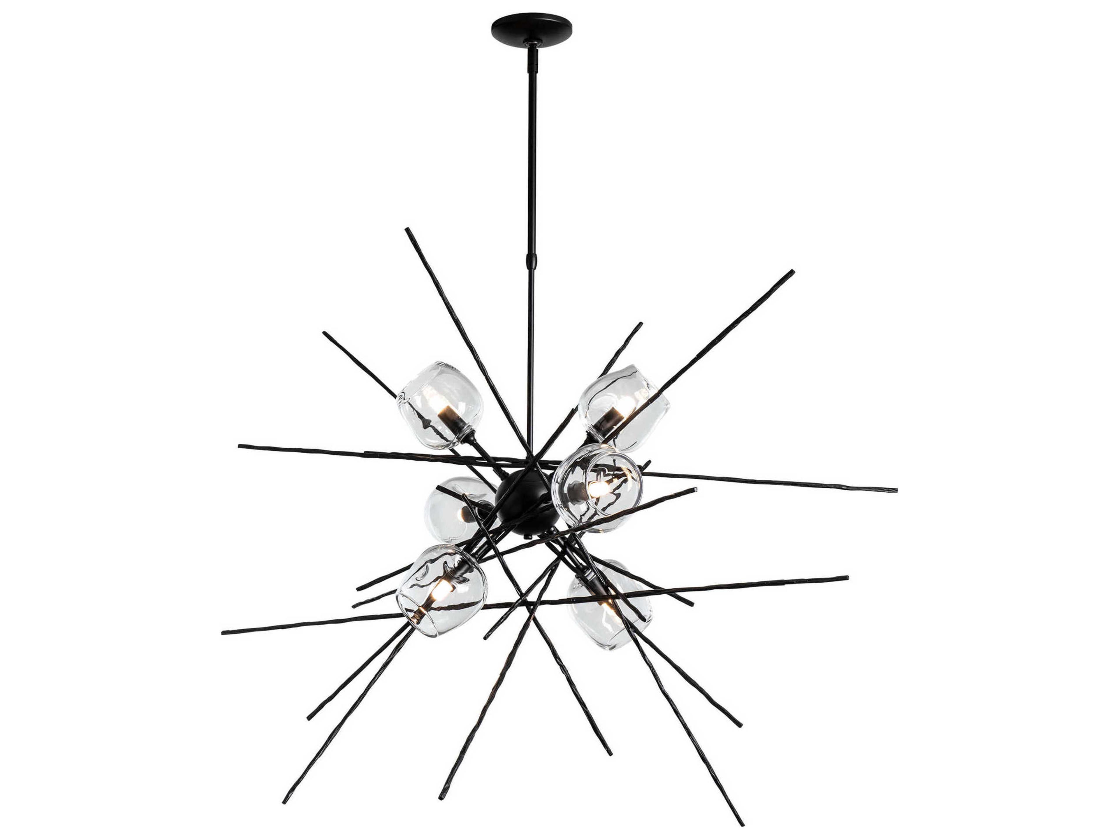 Hubbardton Forge Griffin 6-Light Black Geometric Sputnik Pendant