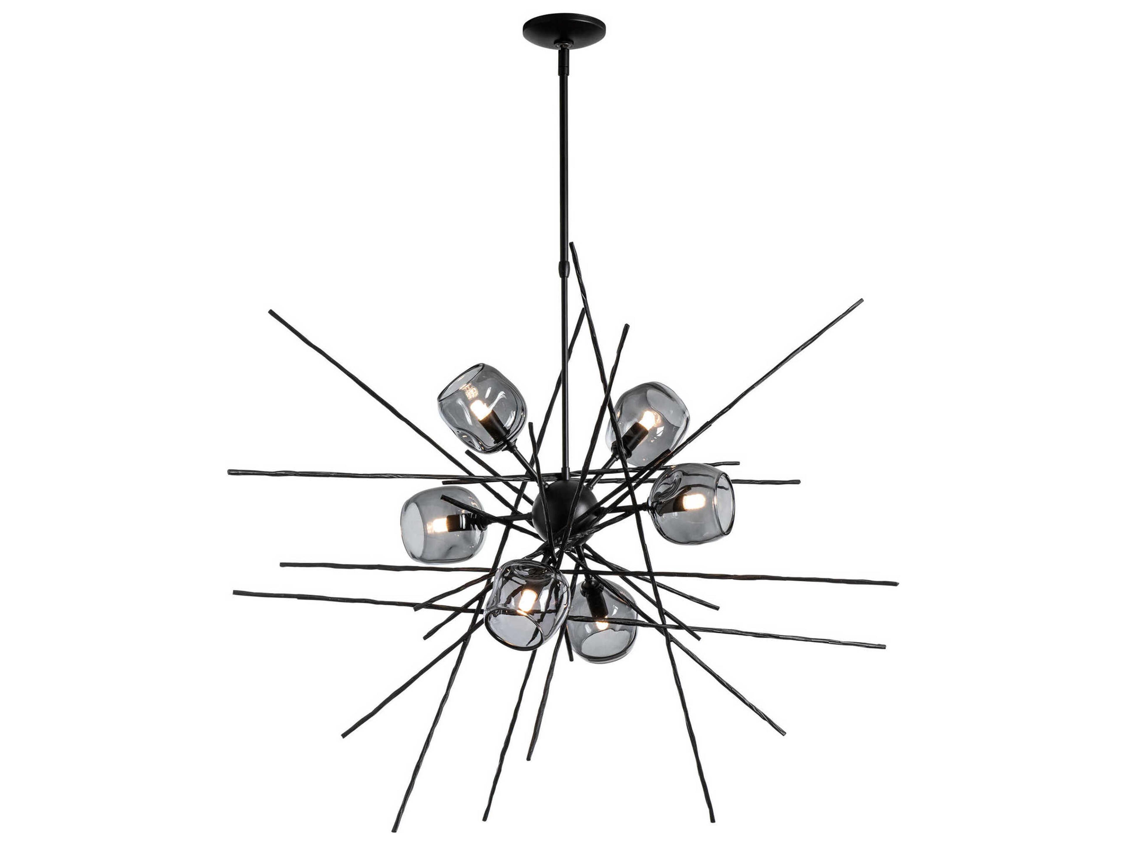 Hubbardton Forge Griffin 6-Light Black Geometric Sputnik Pendant