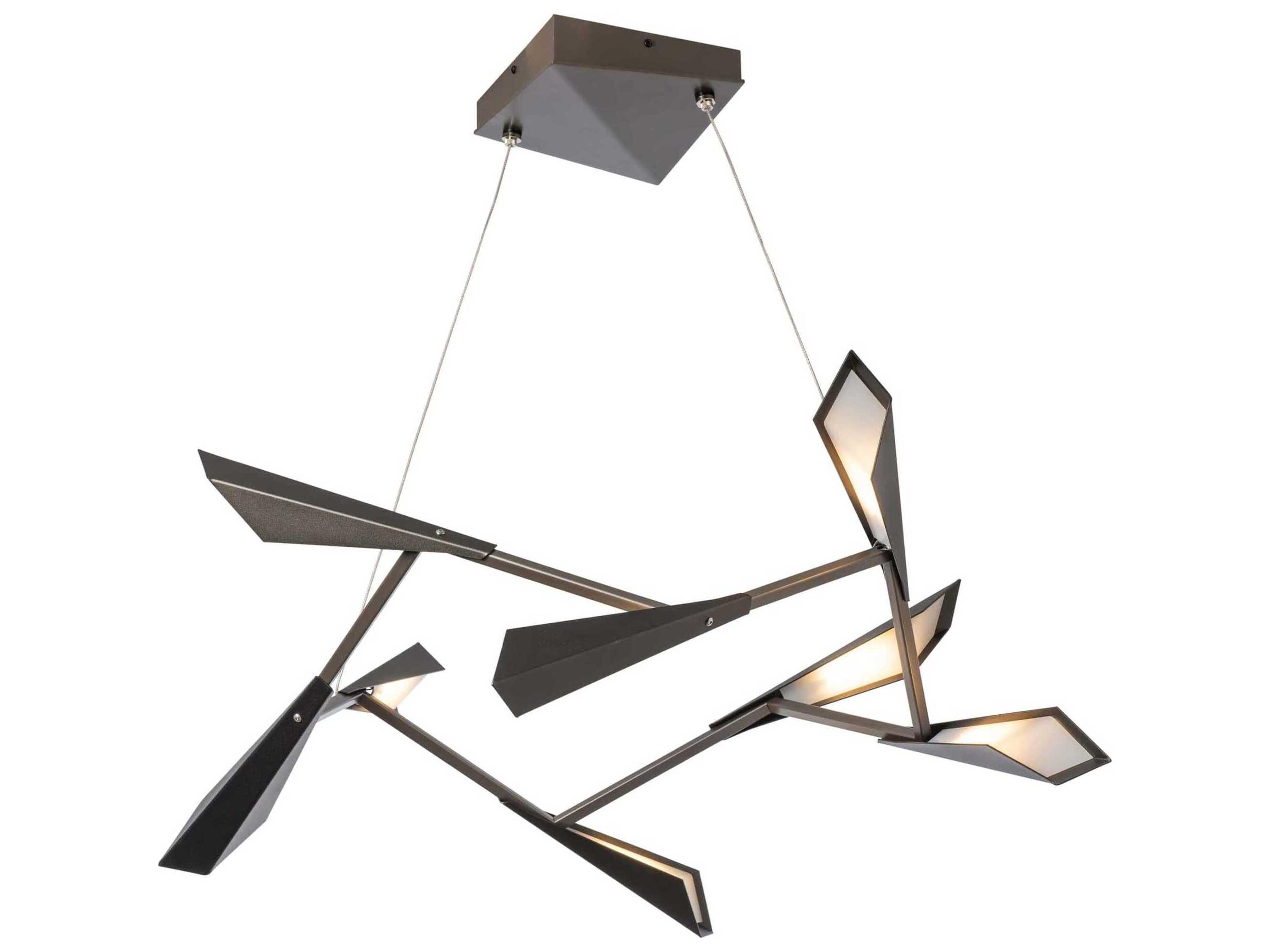 Hubbardton Forge Quill 1-Light Brass LED Geometric Linear Pendant