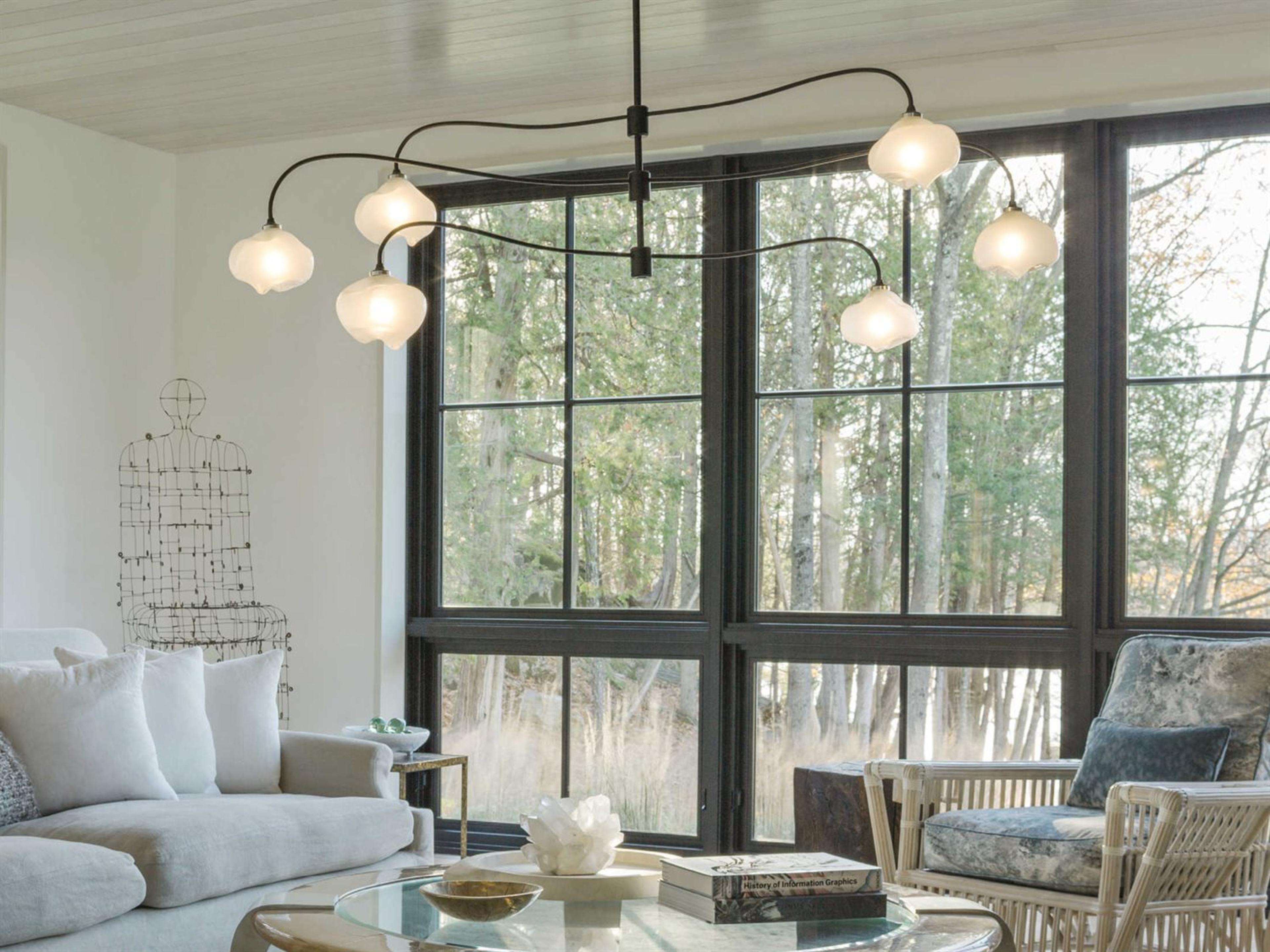 Hubbardton Forge Ume 6-Light Glass Linear Tiered Island Pendant