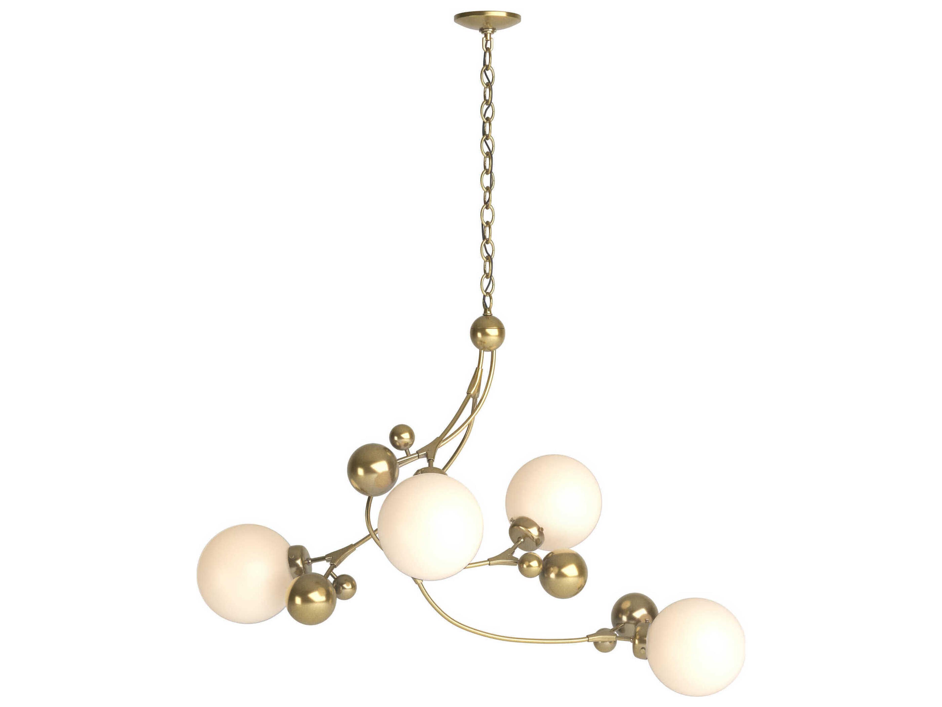 Hubbardton Forge Sprig 4-Light Glass Globe Linear Island Pendant