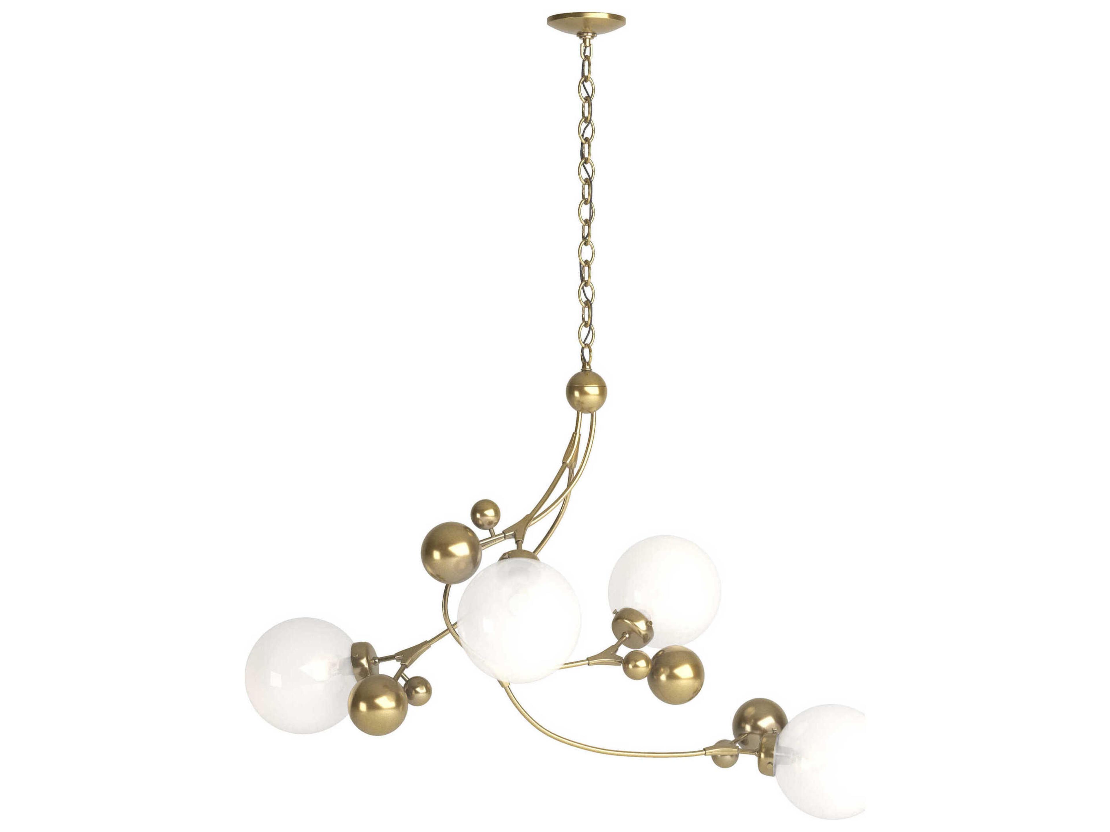 Hubbardton Forge Sprig 4-Light Glass Globe Linear Island Pendant
