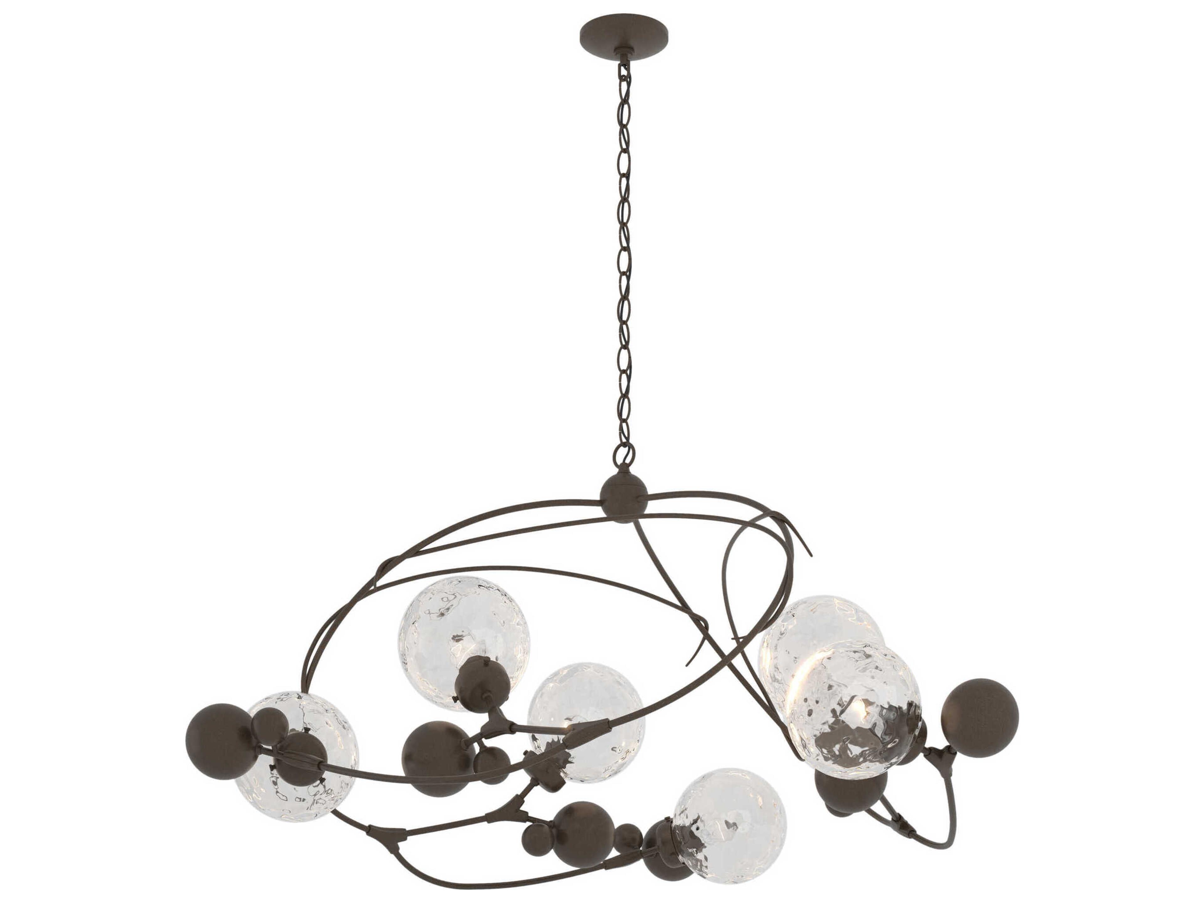 Hubbardton Forge Sprig 6-Light Glass Globe Linear Pendant