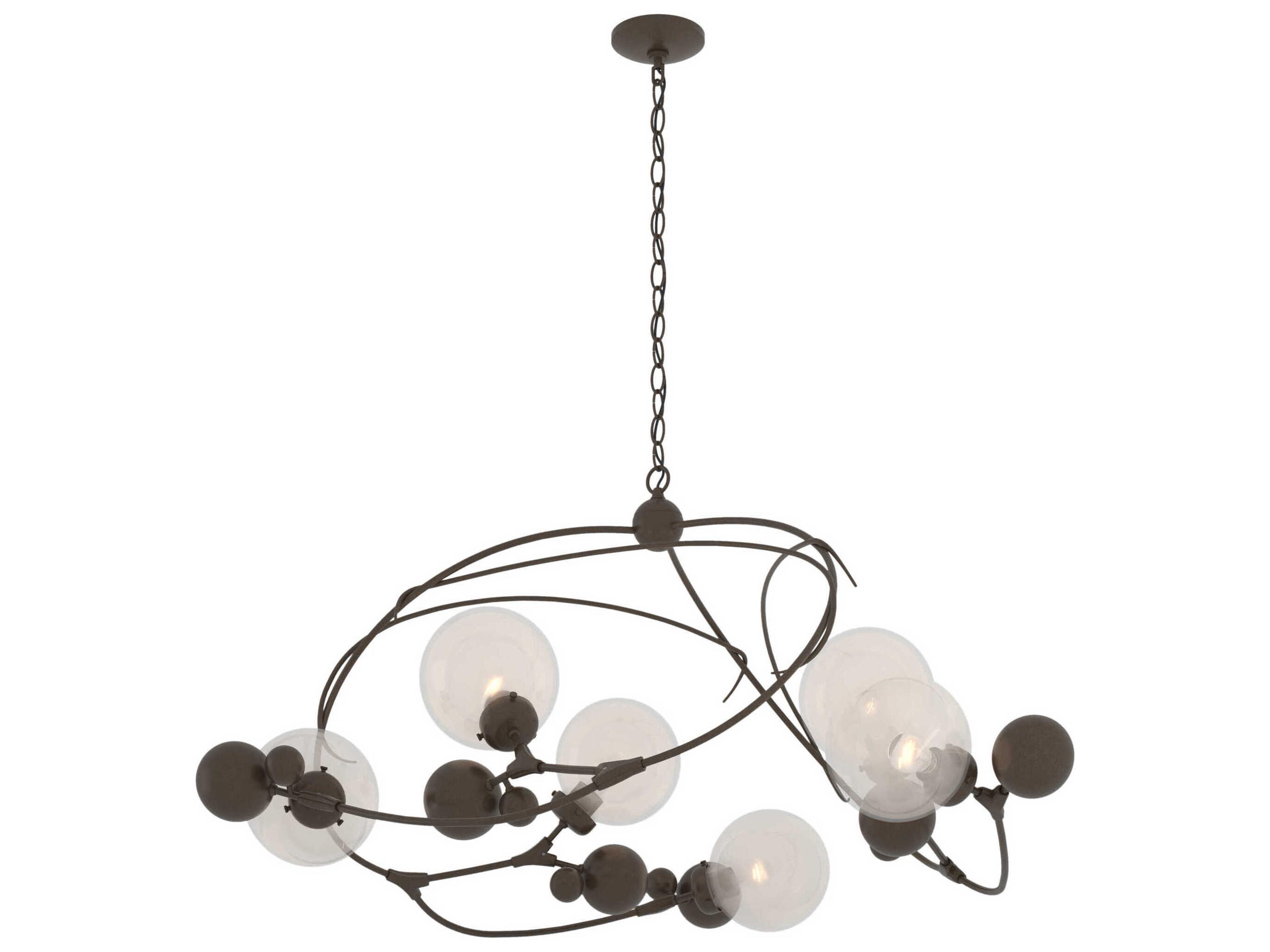 Hubbardton Forge Sprig 6-Light Glass Globe Linear Pendant