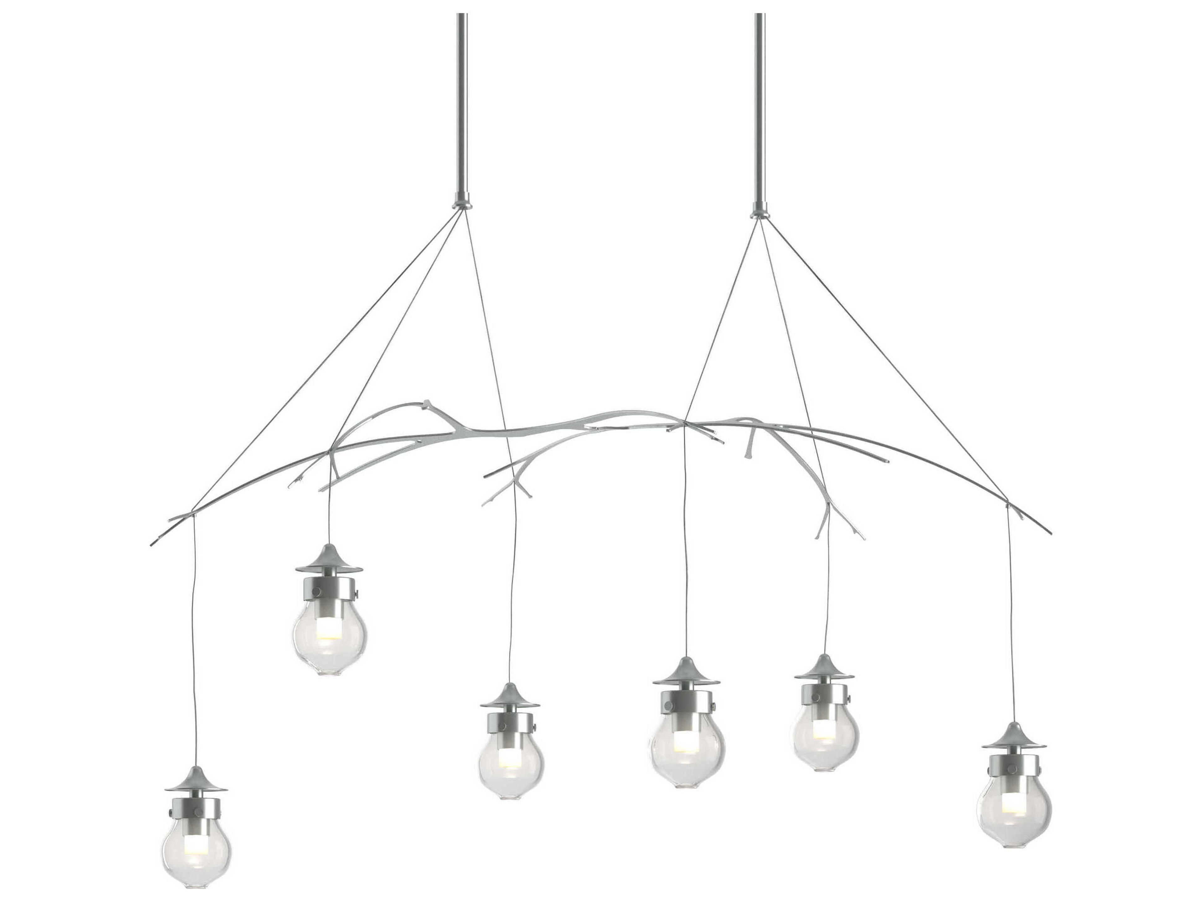 Hubbardton Forge Kiwi 6-Light Glass Linear Island Pendant