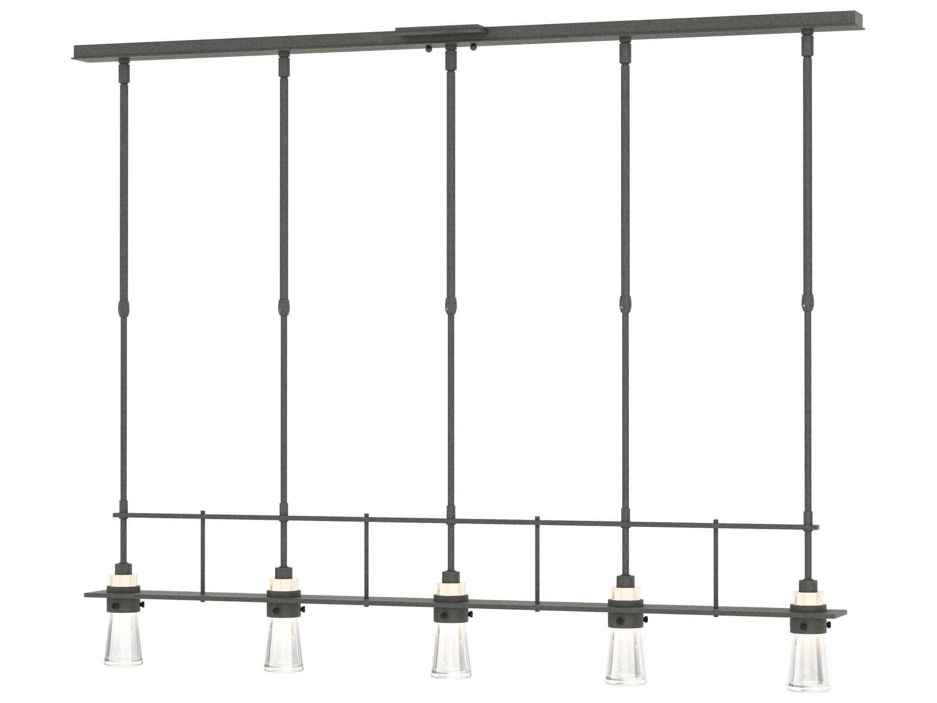 Hubbardton Forge Erlenmeyer 5-Light Glass Linear Island Pendant