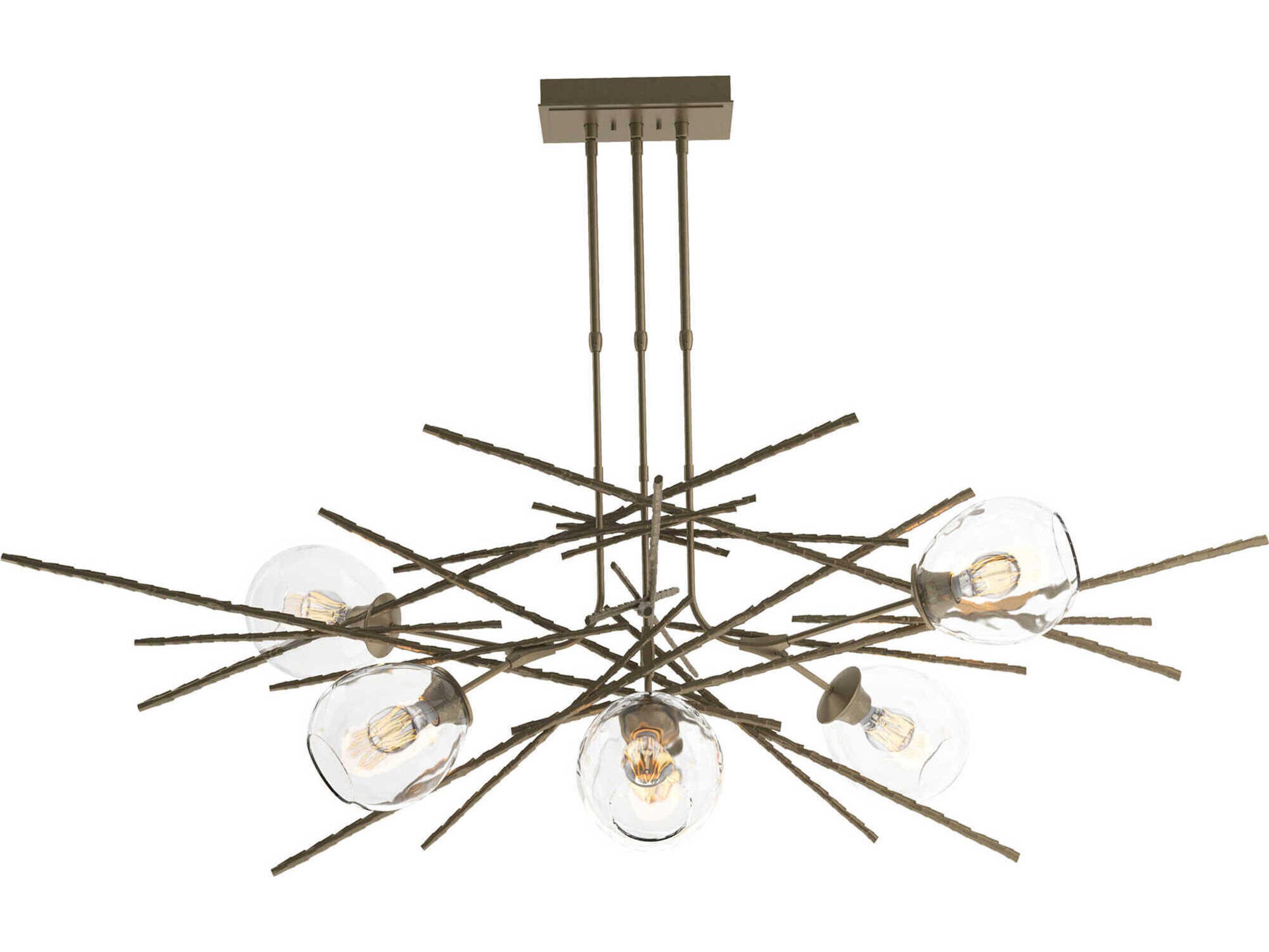 Hubbardton Forge Griffin 6-Light Glass Bell Sputnik Island Pendant