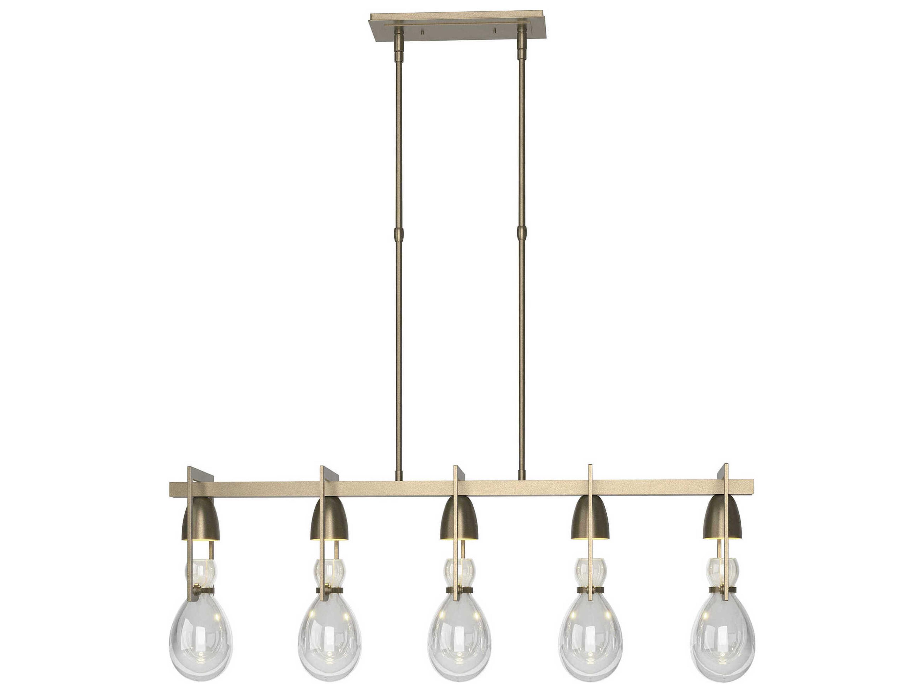 Hubbardton Forge Apothecary 5-Light Clear Glass Linear Island Pendant
