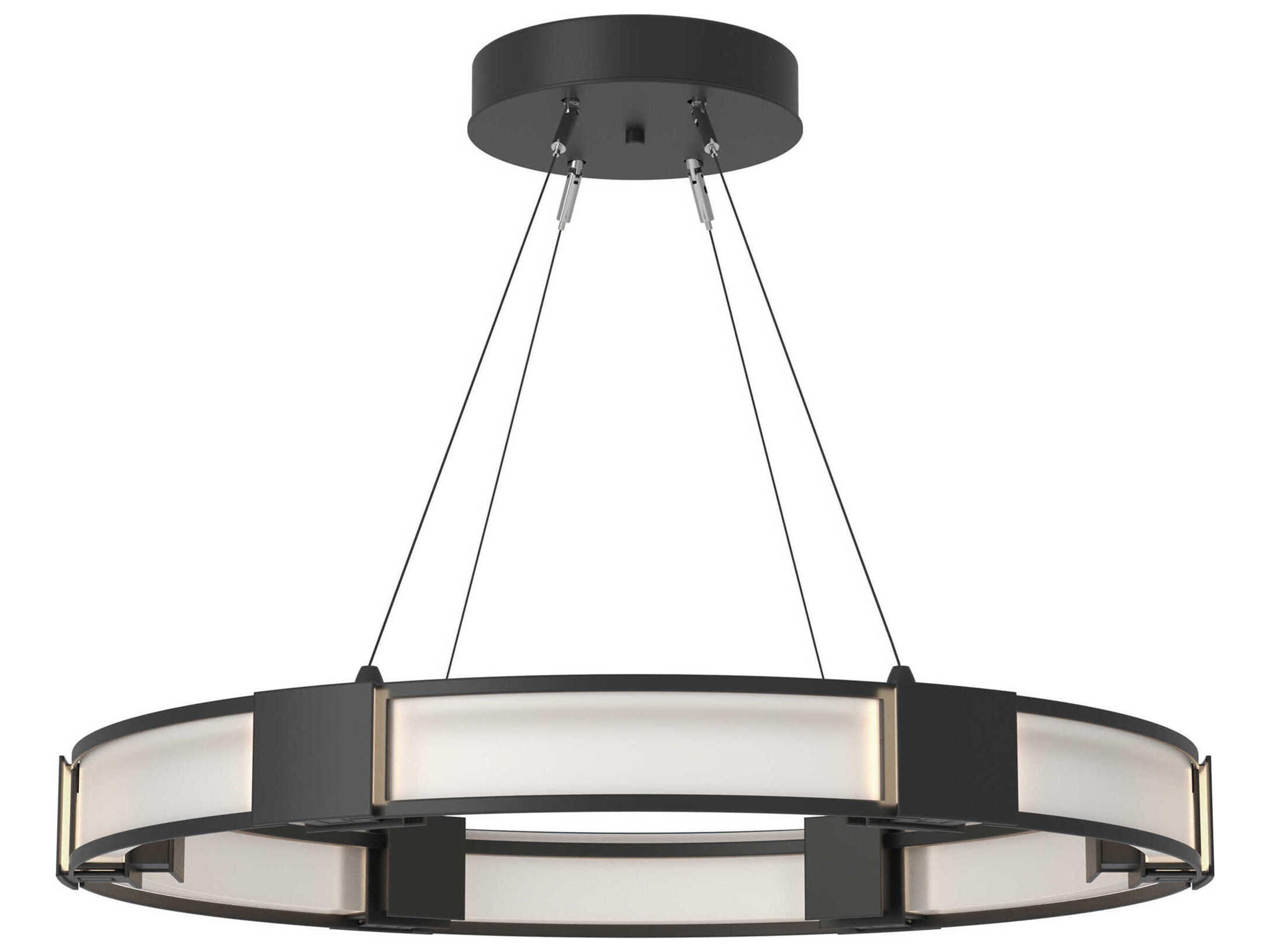 Hubbardton Forge Aura 6-Light Silver Glass Round Pendant