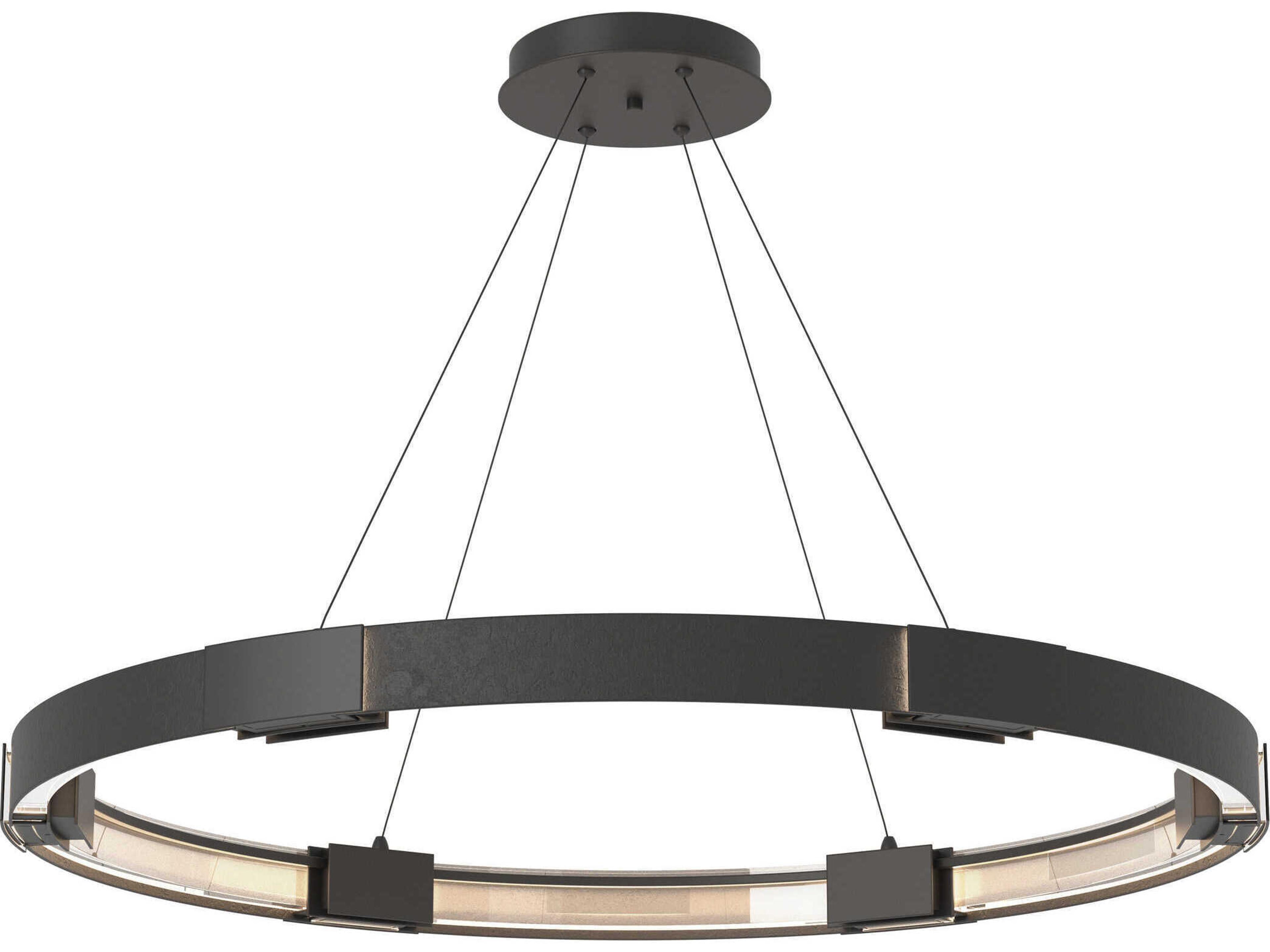 Hubbardton Forge Aura 12-Light Bronze Glass LED Round Pendant