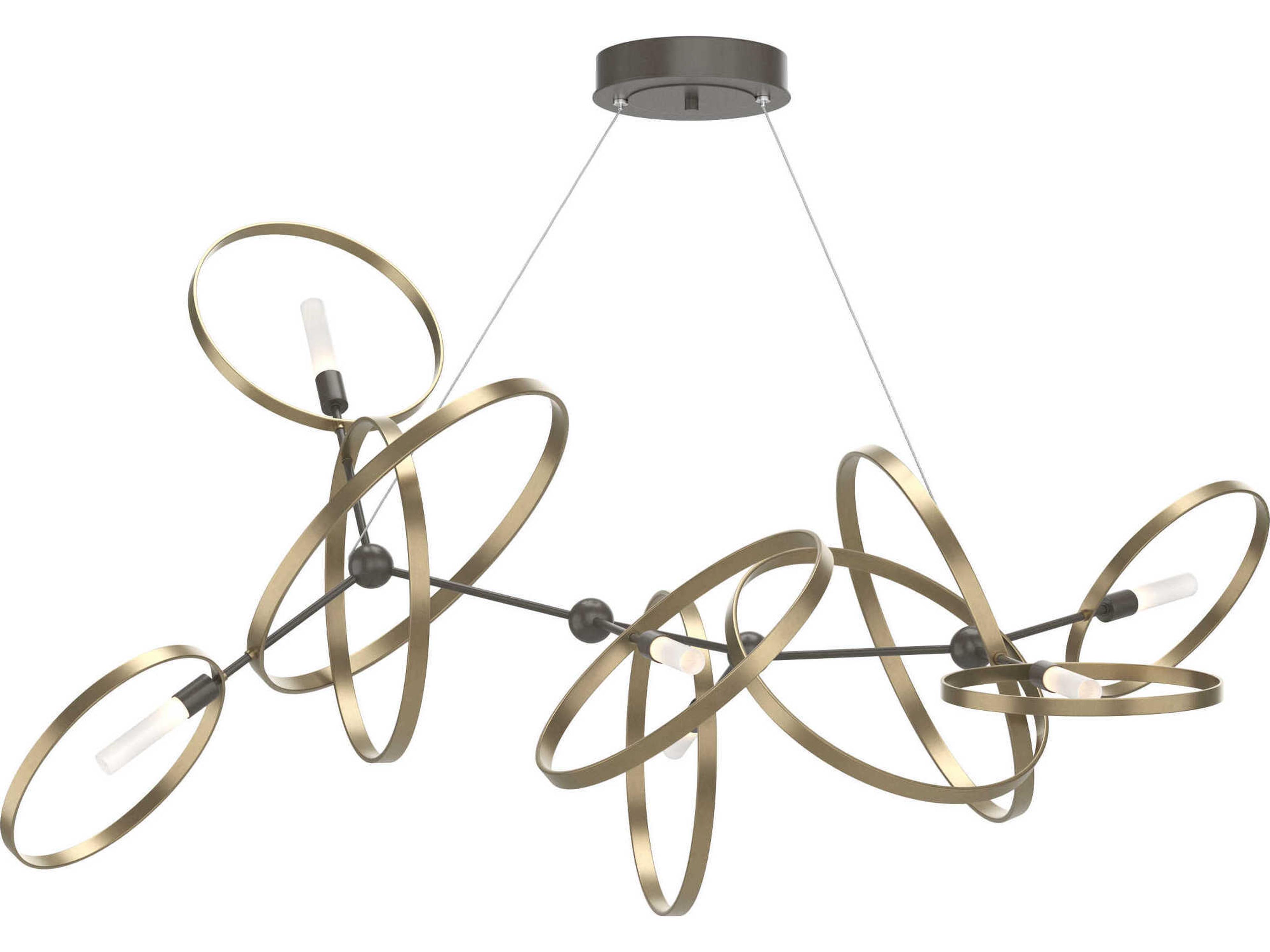 Hubbardton Forge Celesse 6-Light Glass Cylinder Geometric Island Pendant