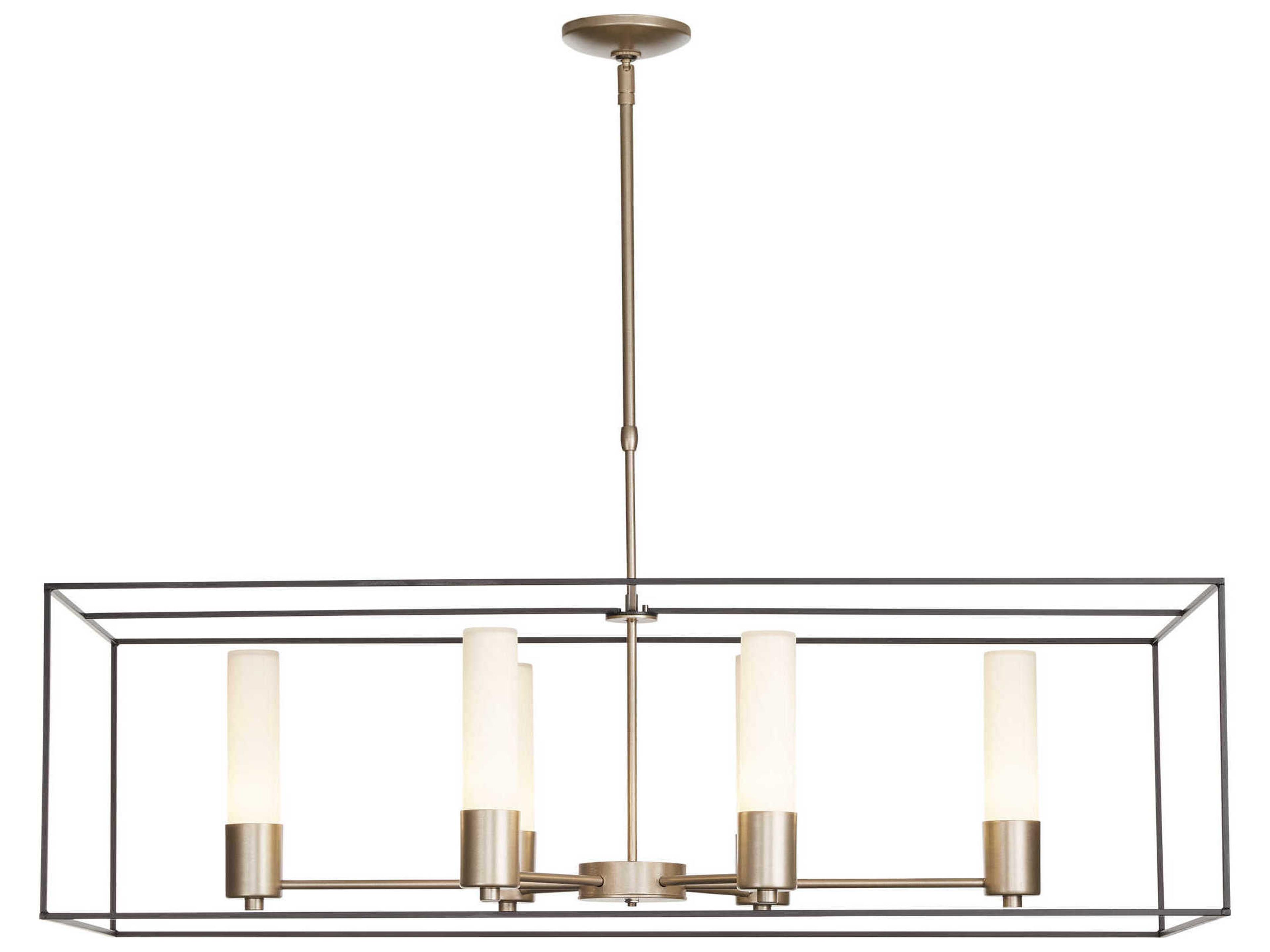 Hubbardton Forge Portico 6-Light Glass Cylinder Linear Island Pendant
