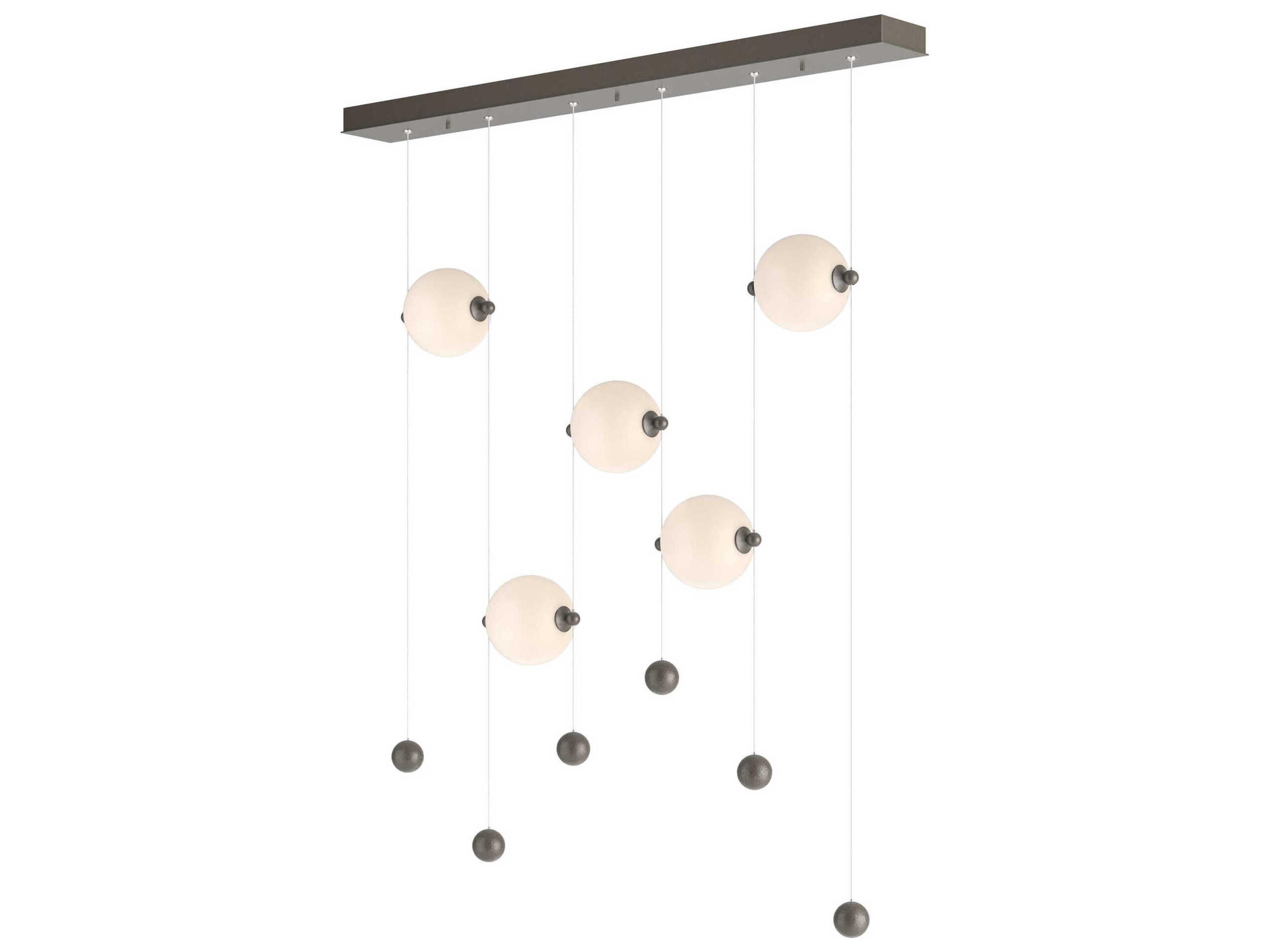 Hubbardton Forge Abacus 5-Light Glass LED Globe Linear Island Pendant