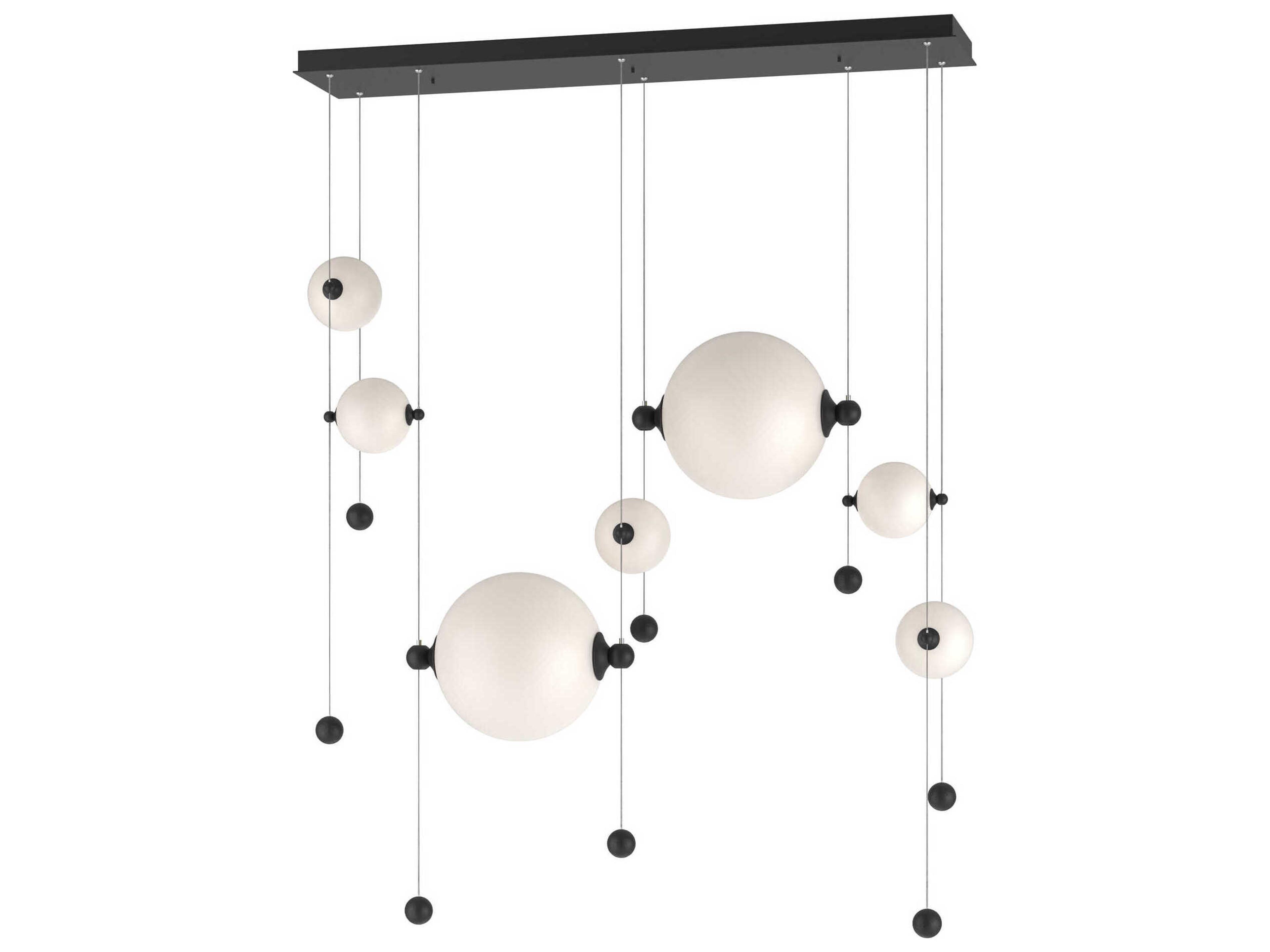 Hubbardton Forge Abacus 7-Light Glass LED Globe Linear Island Pendant