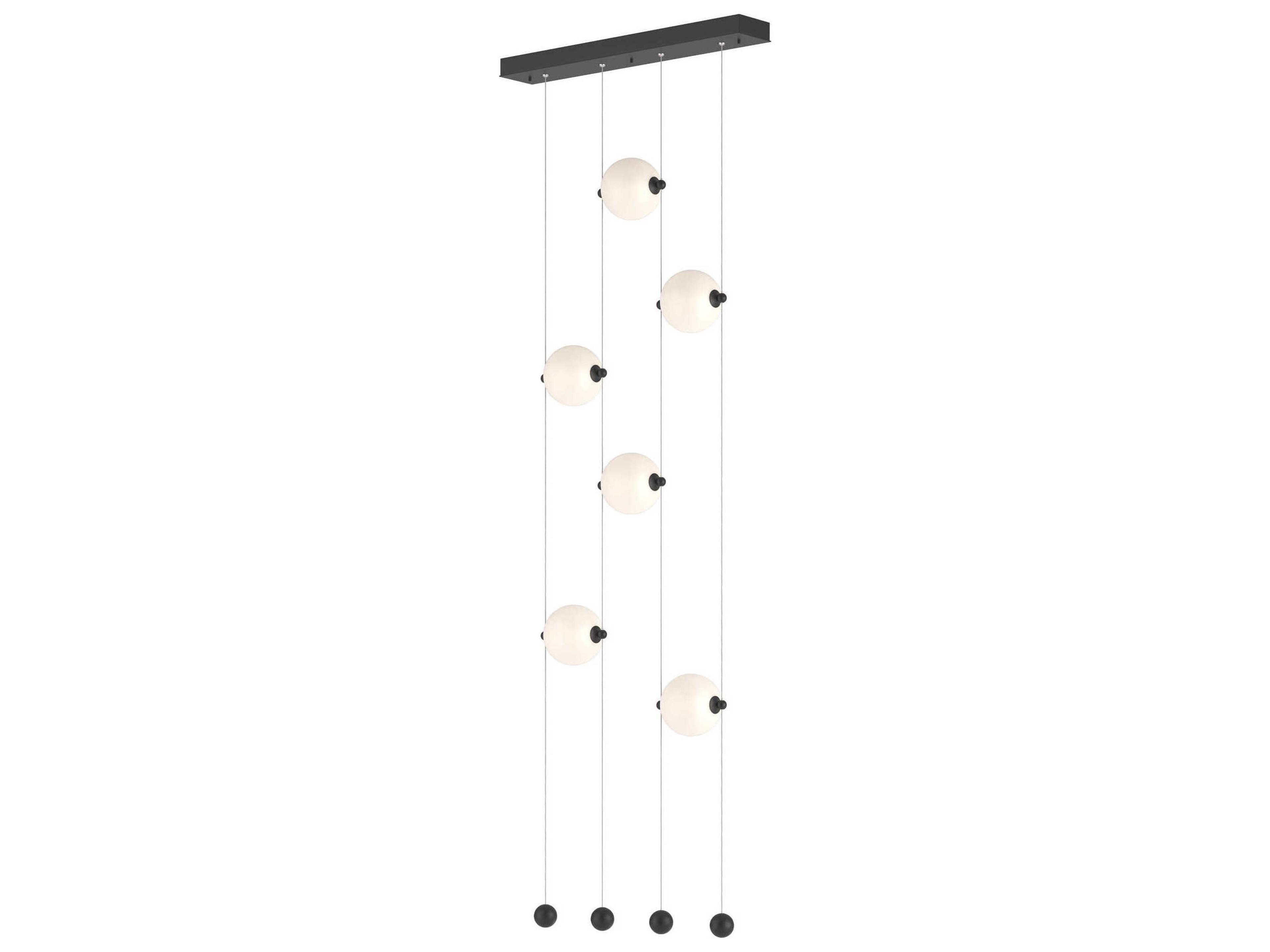 Hubbardton Forge Abacus 6-Light Glass LED Globe Linear Island Pendant