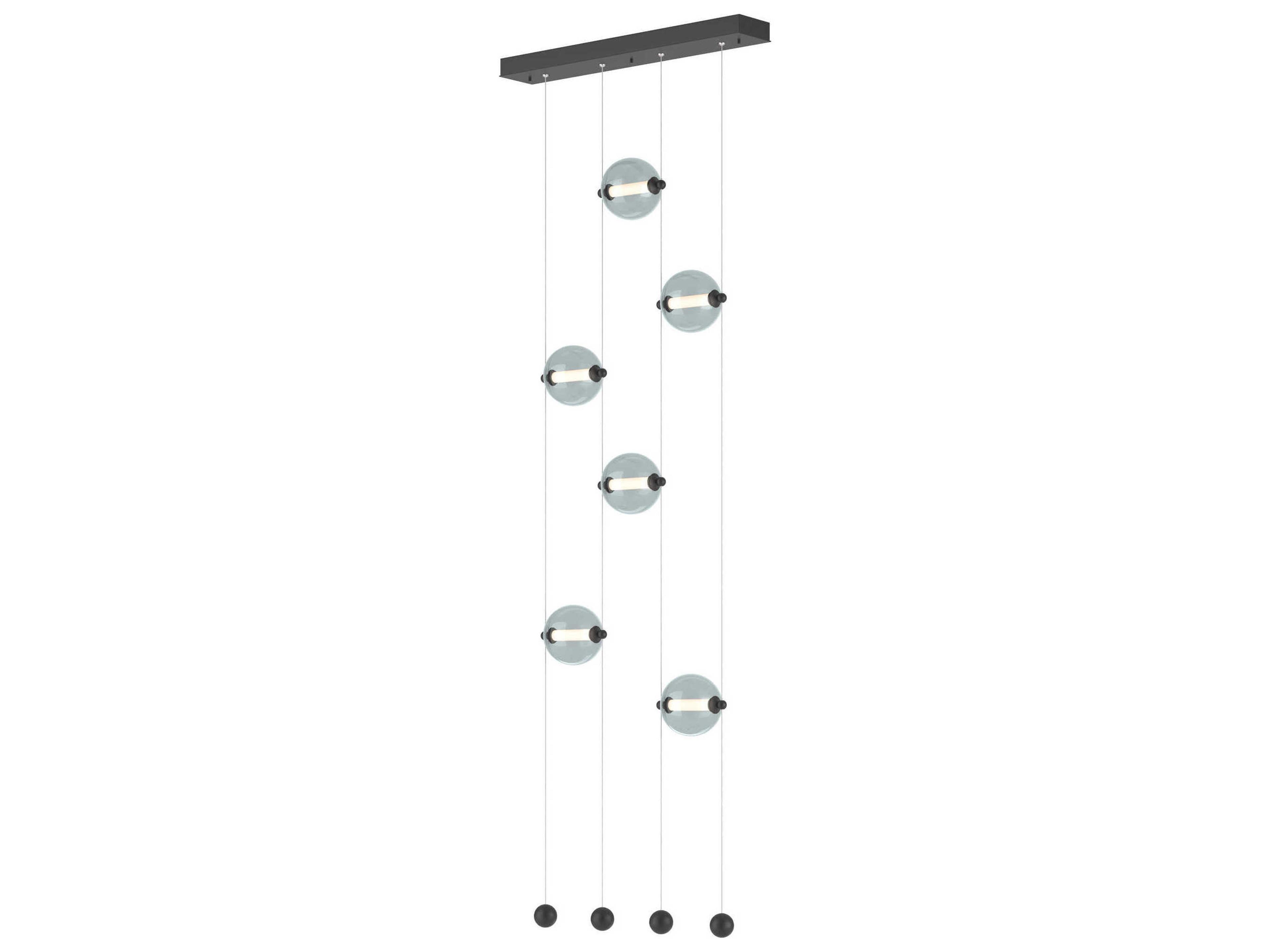 Hubbardton Forge Abacus 6-Light Glass LED Globe Linear Island Pendant