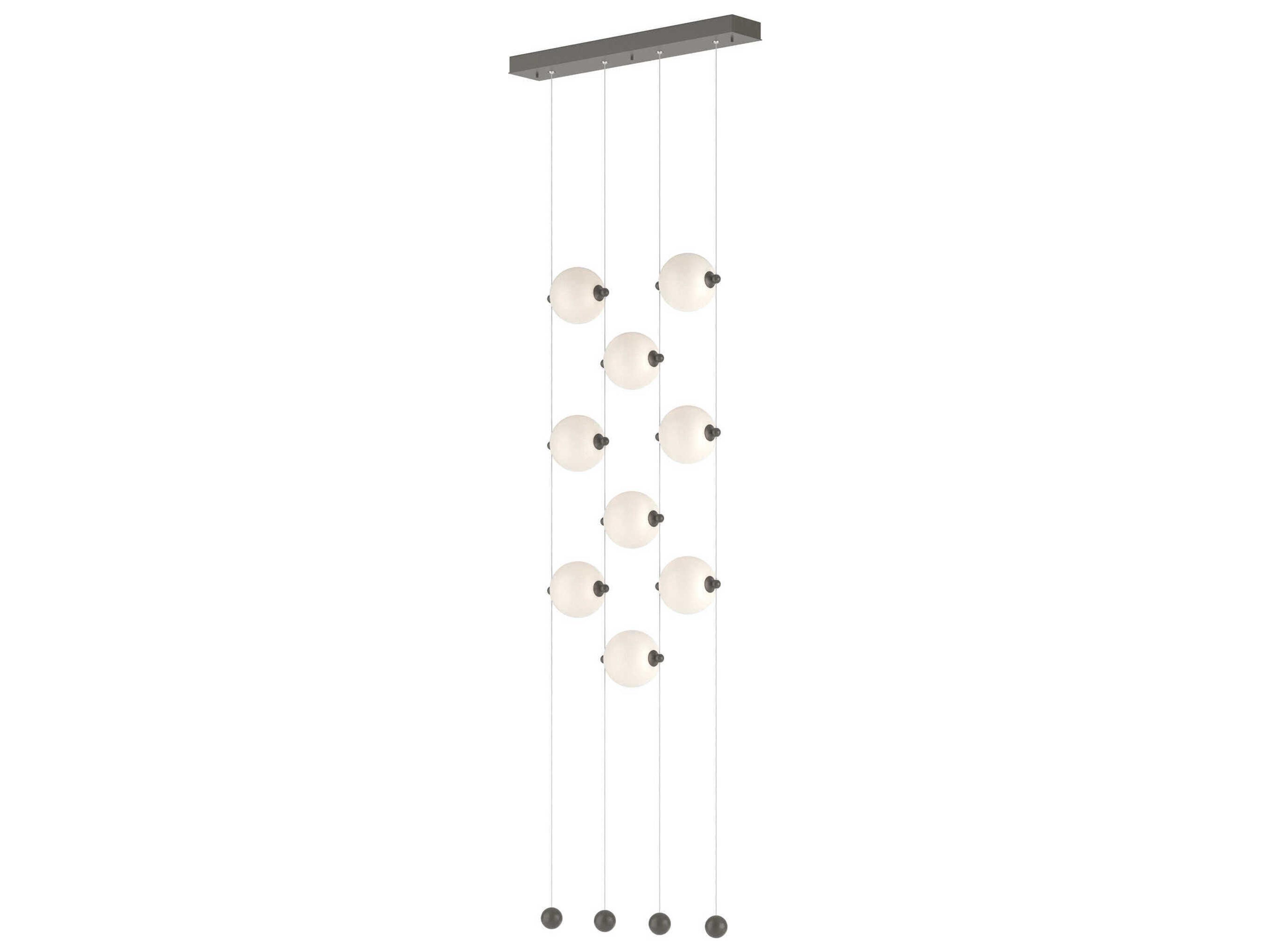 Hubbardton Forge Abacus 9-Light Glass LED Globe Linear Island Pendant