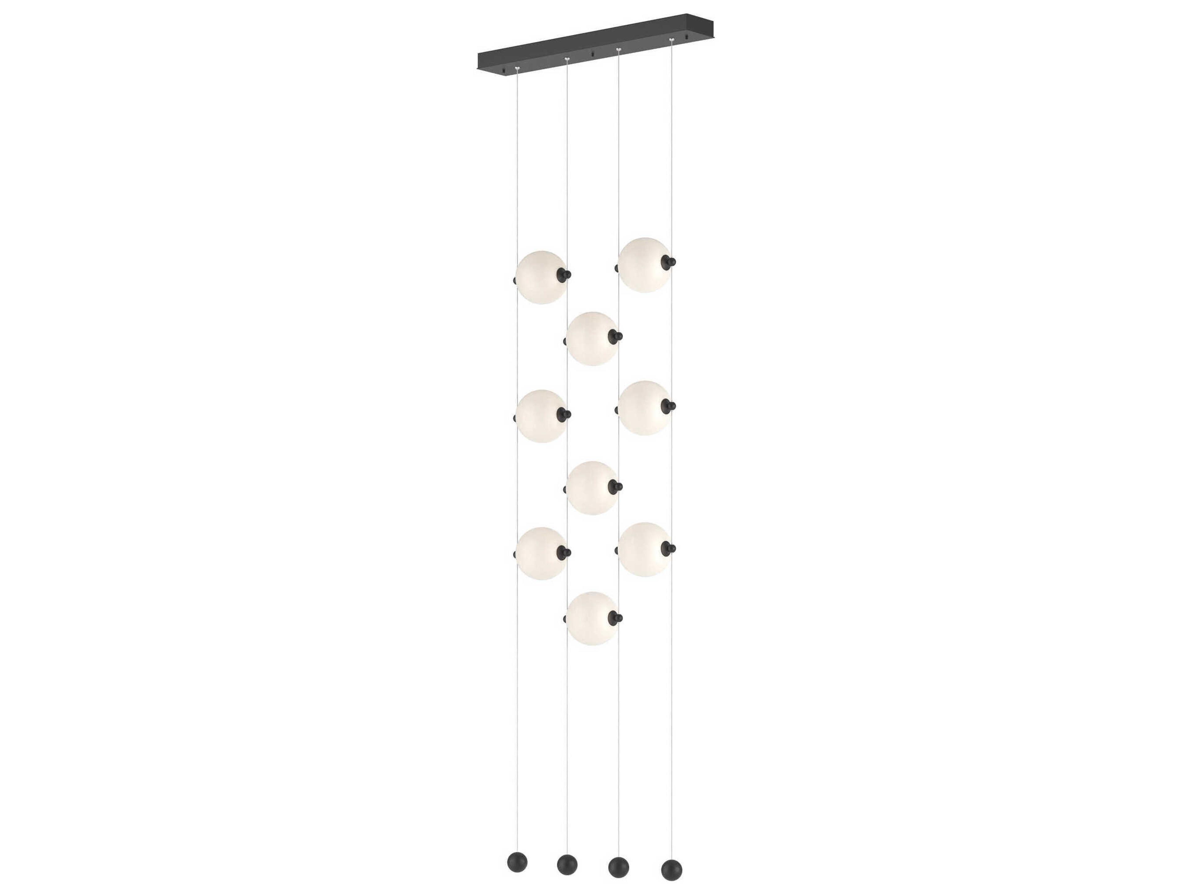 Hubbardton Forge Abacus 9-Light Glass LED Globe Linear Island Pendant