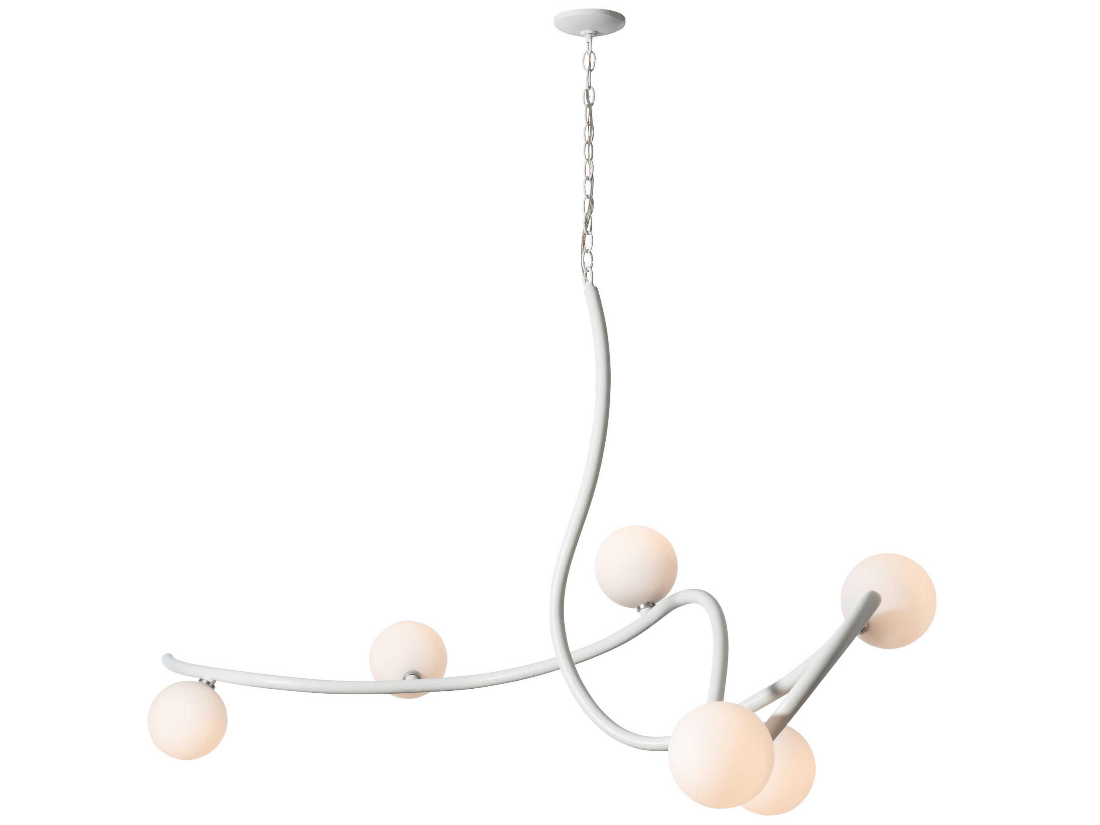 Hubbardton Forge Slide 6-Light Glass Globe Linear Island Pendant