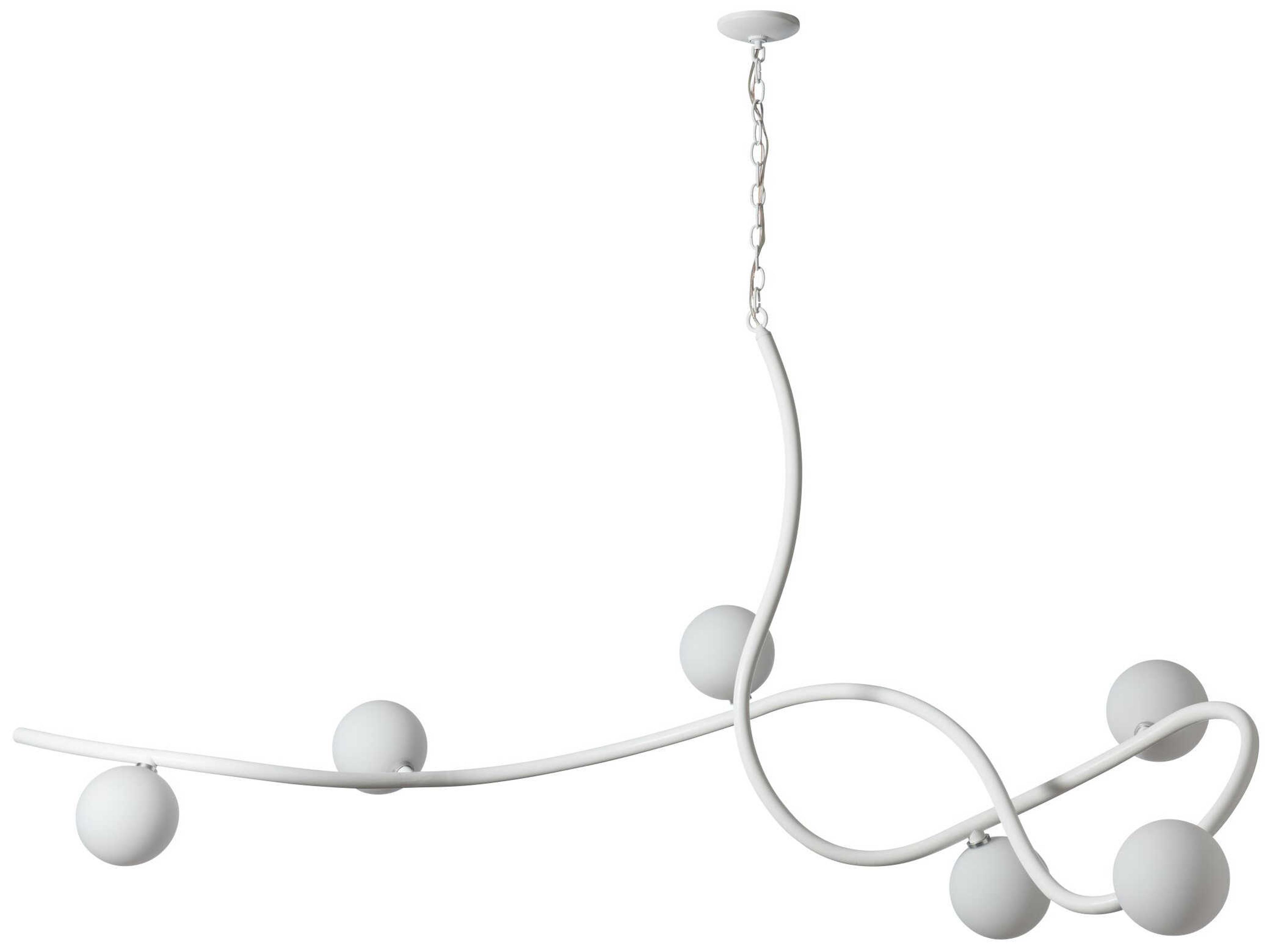 Hubbardton Forge Slide 6-Light Glass Globe Linear Island Pendant